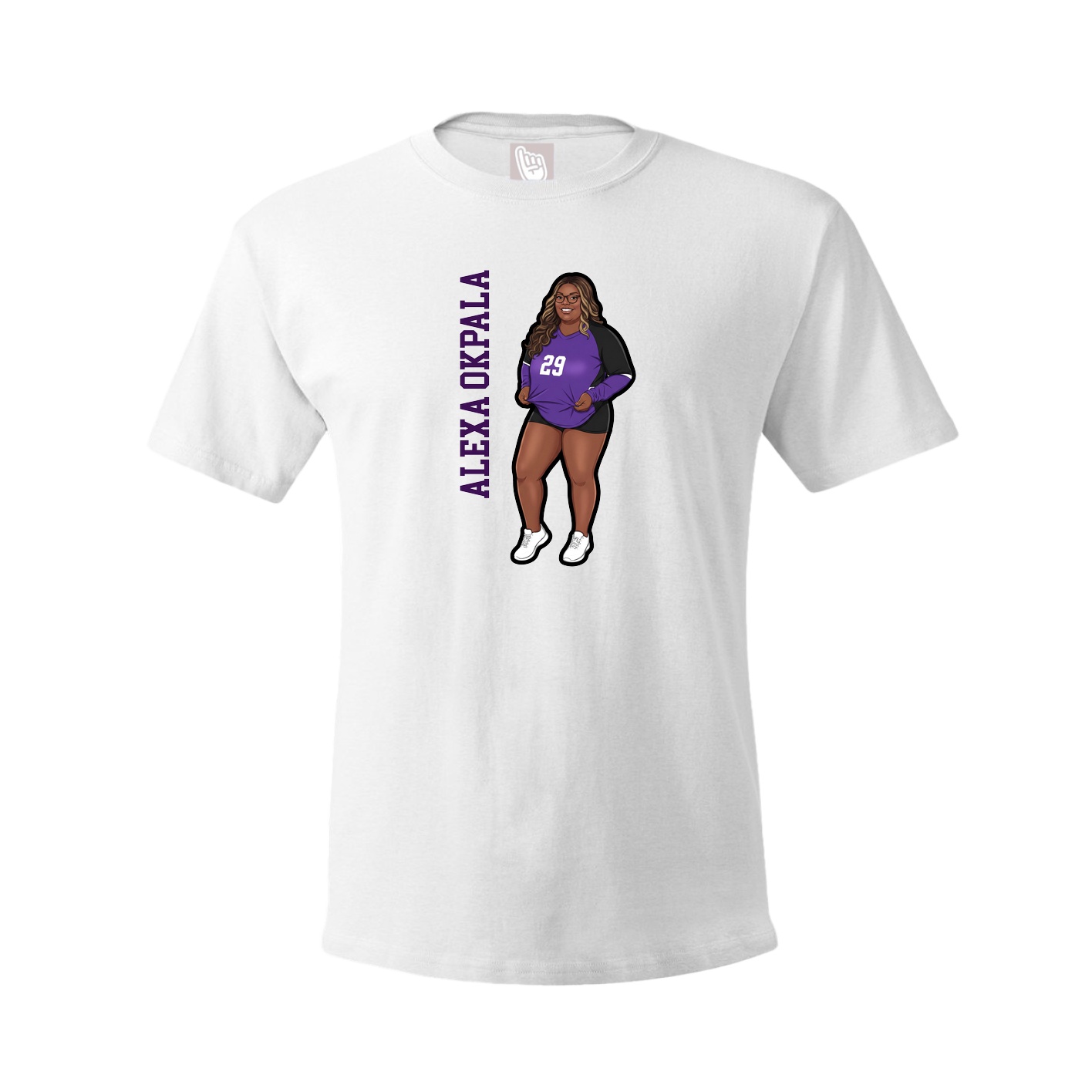 Tee — Name Vertical in White