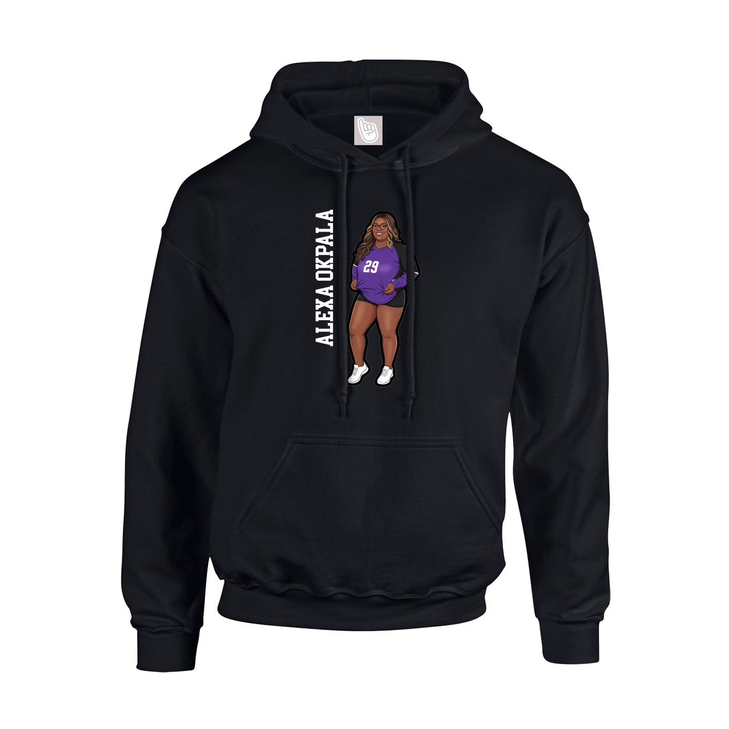 Youth Hoodie — Name Vertical in Black