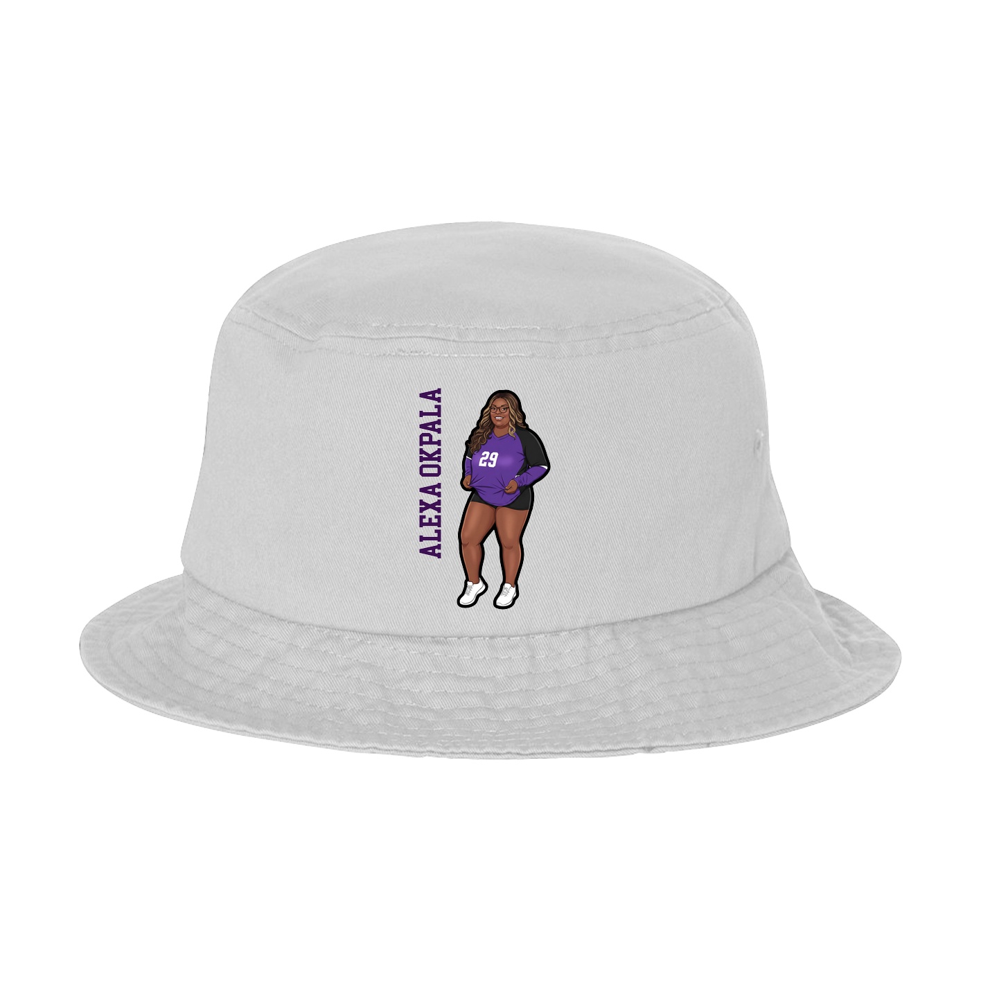 Bucket Cap — Name Vertical in White