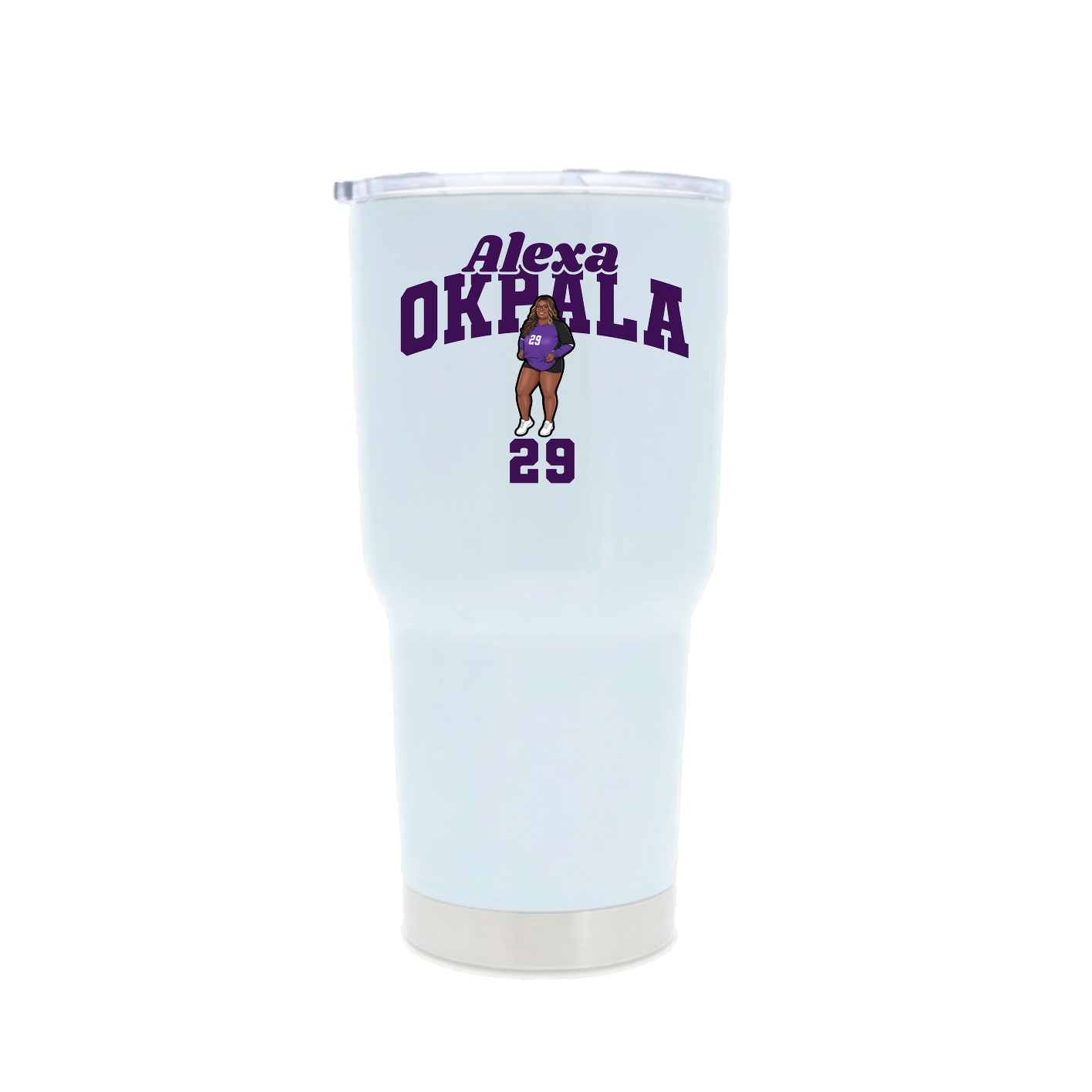 30oz Stainless Steel Tumbler — Signature Arch in White