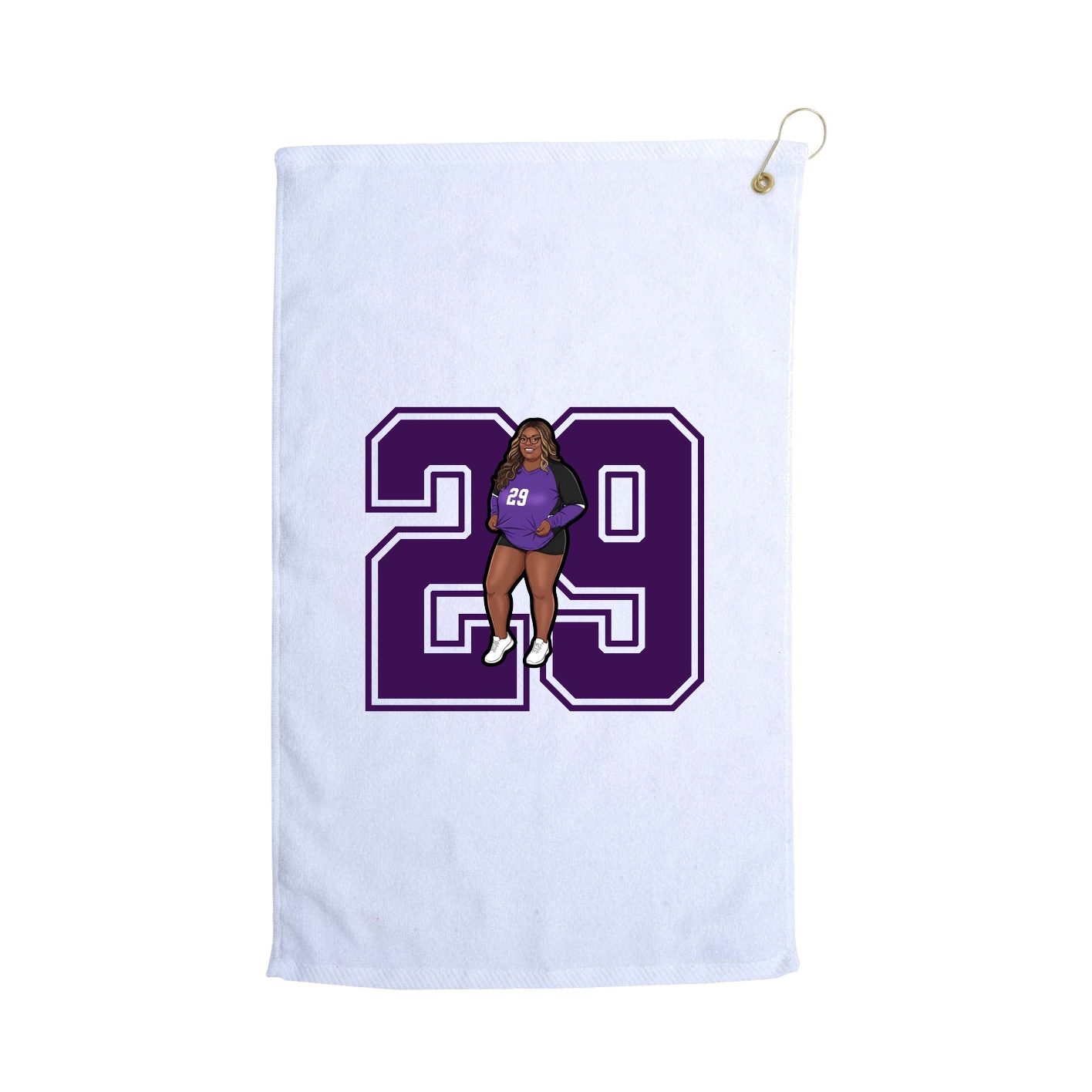 Golf Towel — Number in White
