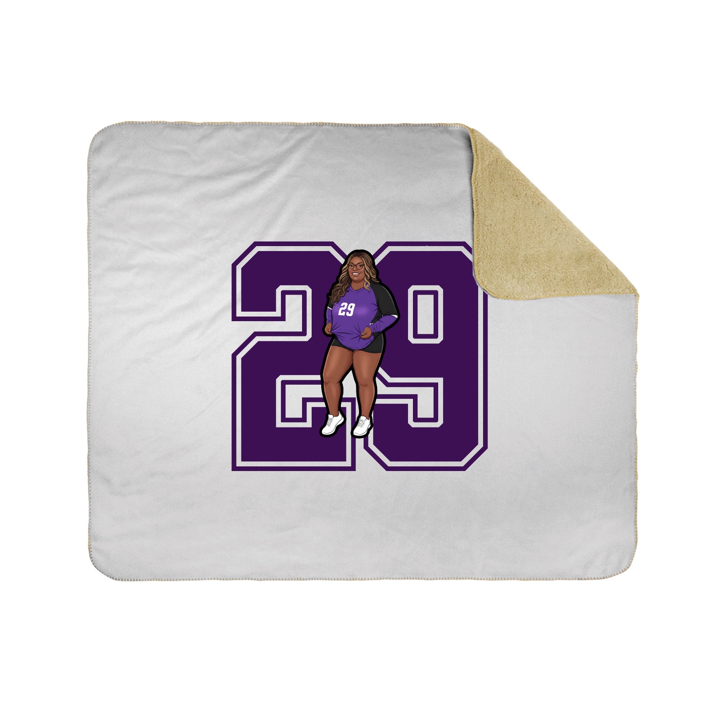 Throw Blanket — Number in White