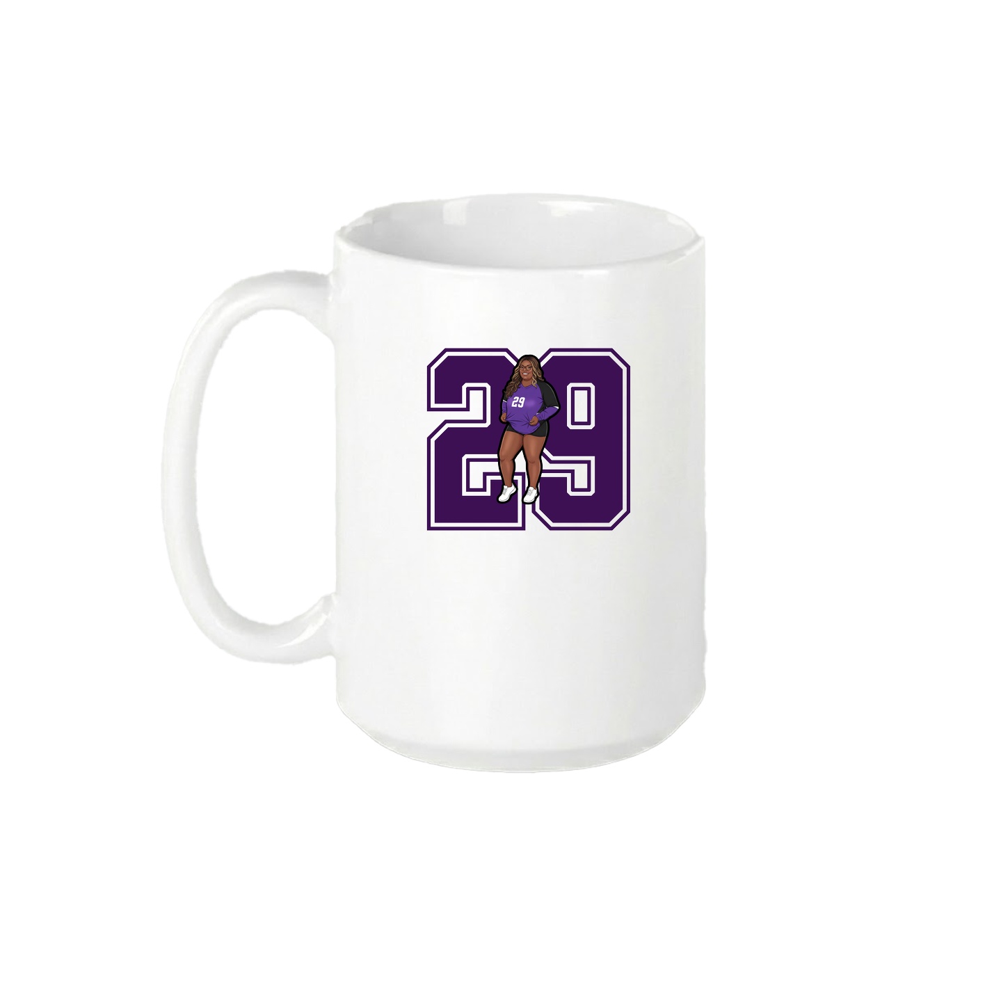 15oz Coffee Mug — Number in White
