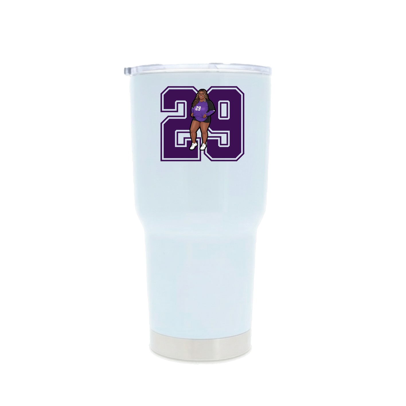 30oz Stainless Steel Tumbler — Number in White