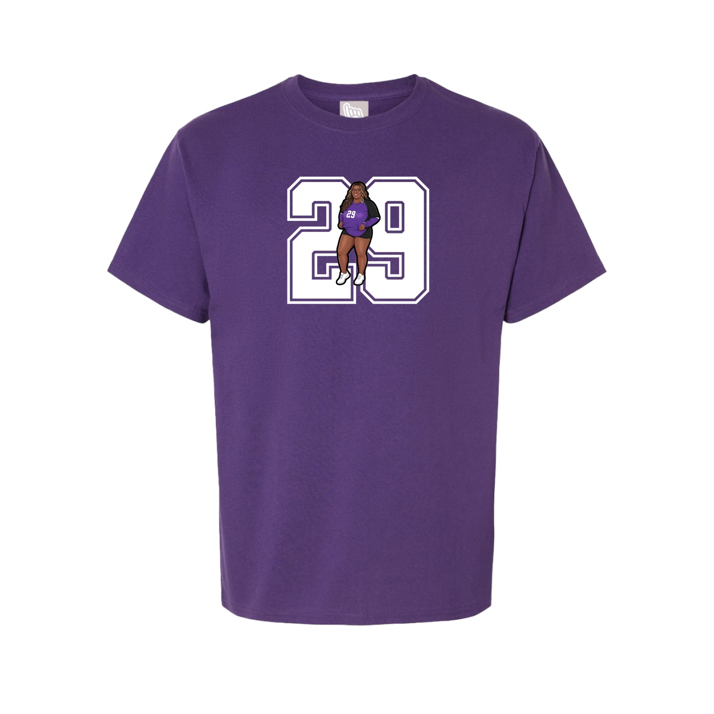 Youth Tee — Number in Purple
