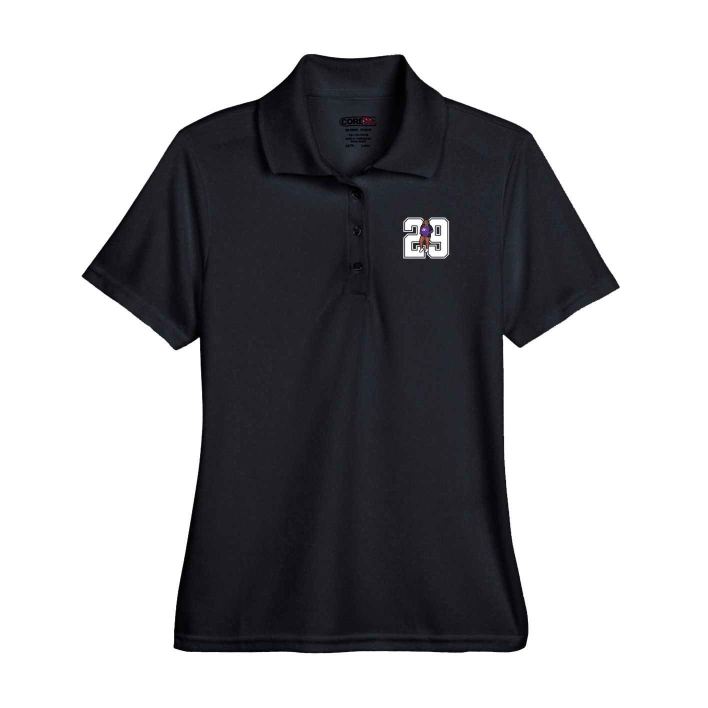 Performance Polo — Number in Black