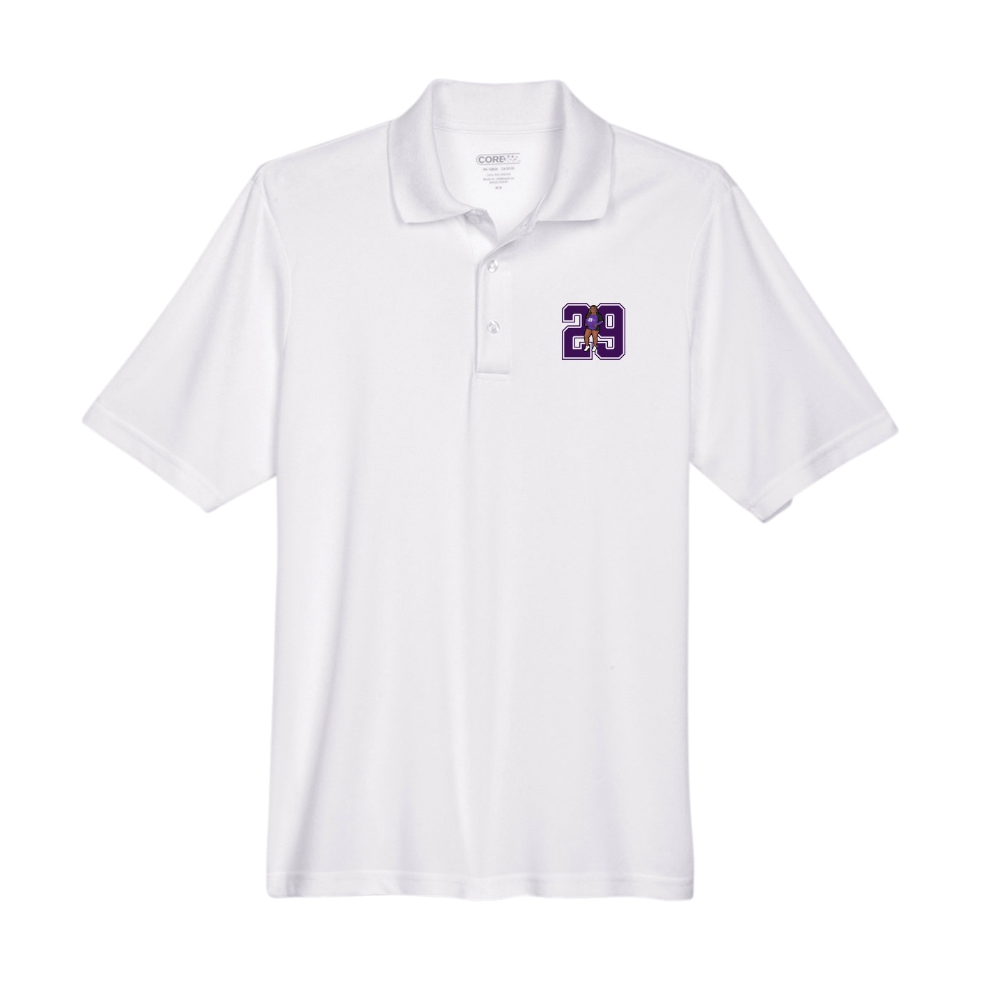Performance Polo — Number in White