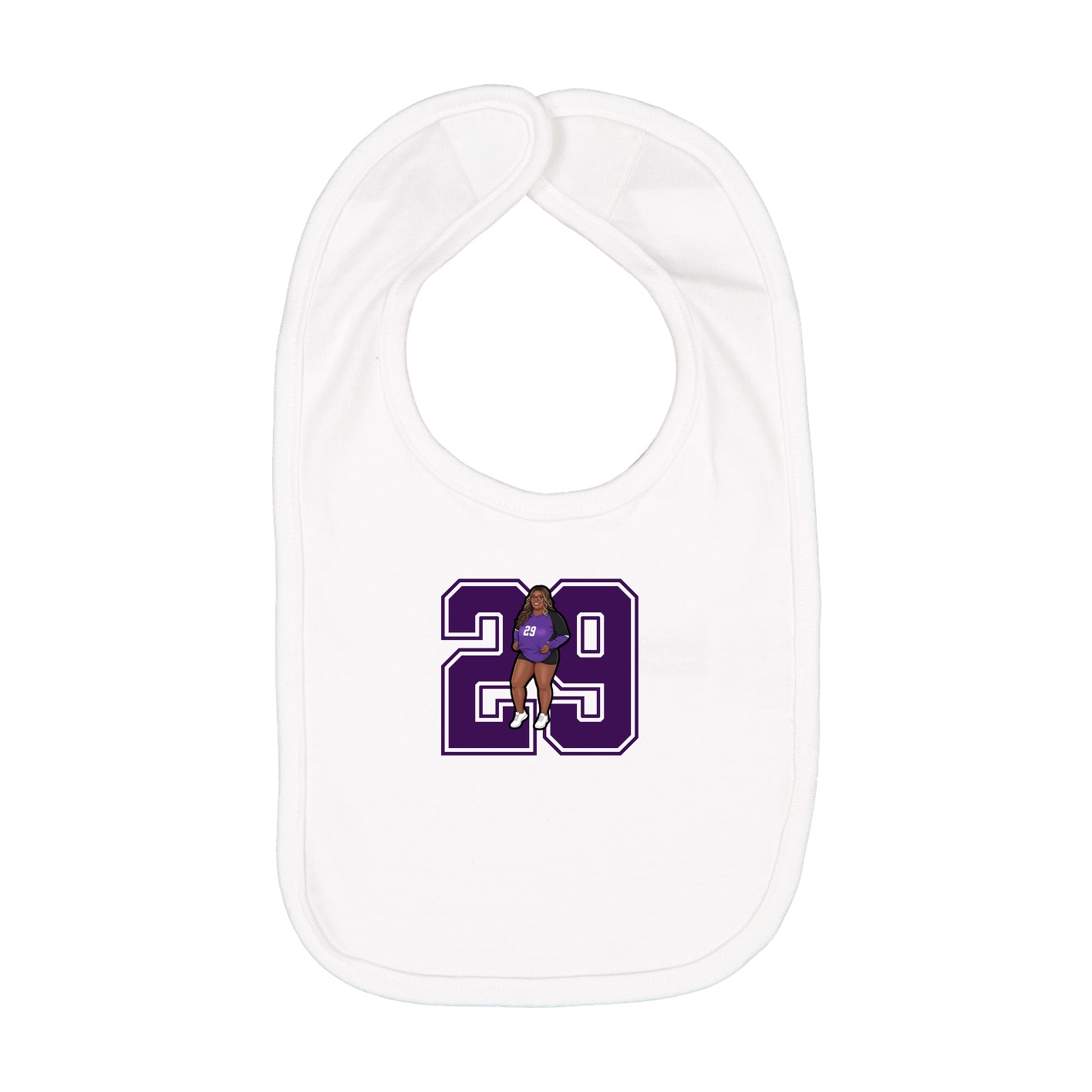 Infant Bib — Number in White