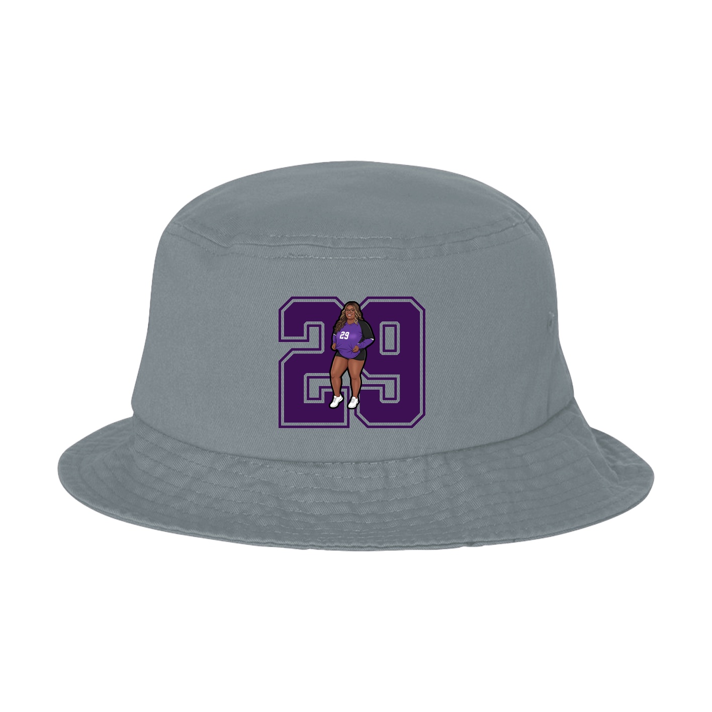 Bucket Cap — Number in Grey