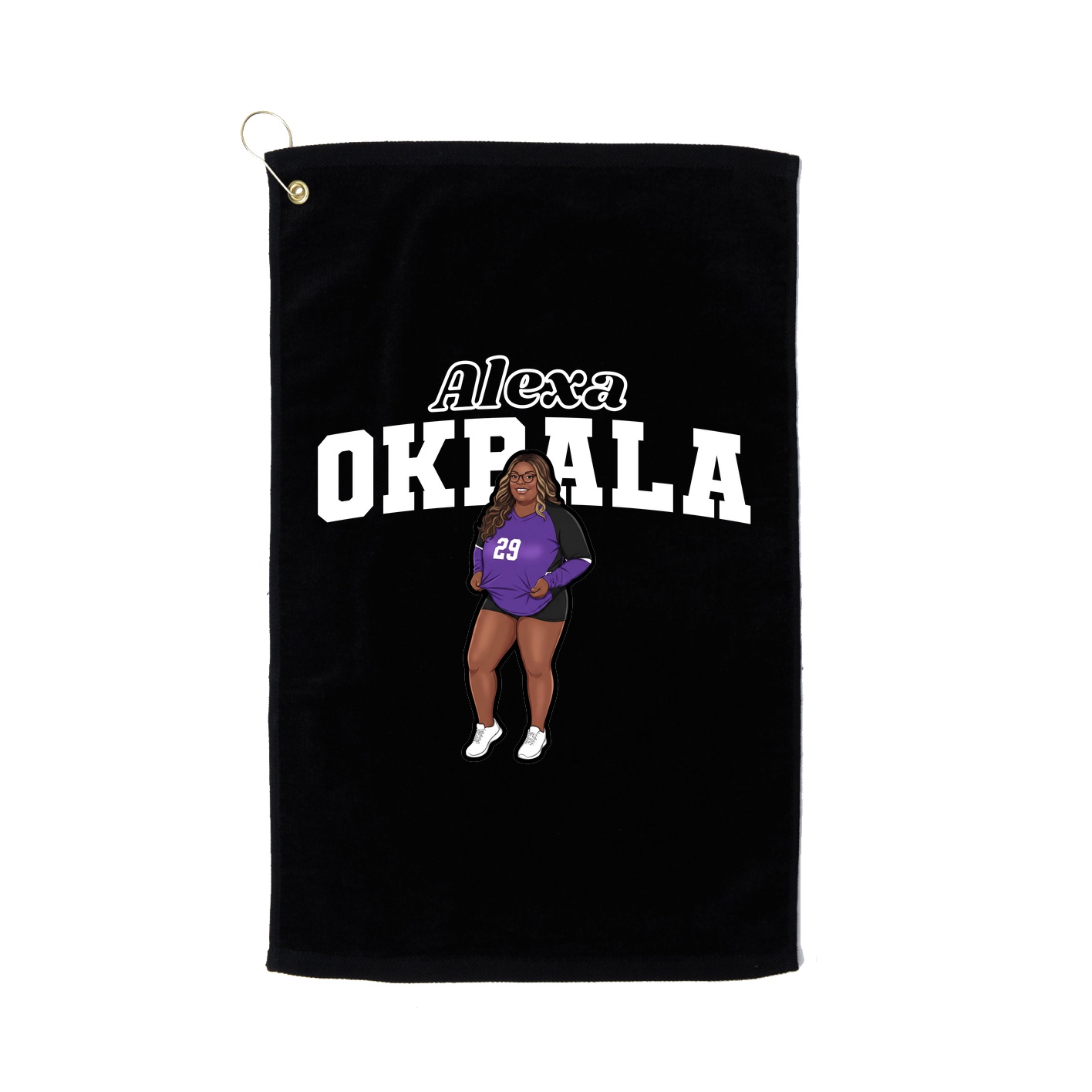 Golf Towel — Name Arch in Black