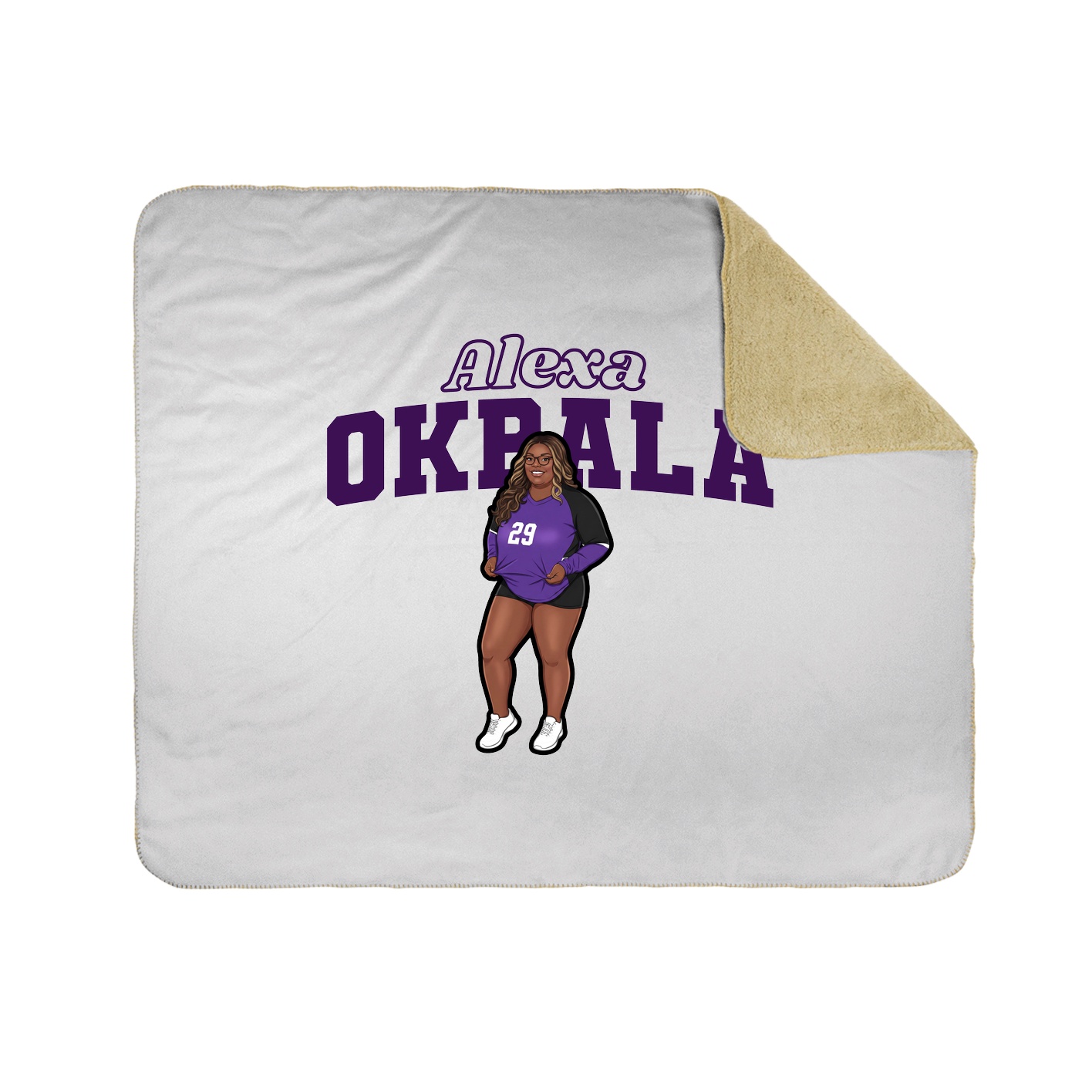 Throw Blanket — Name Arch in White