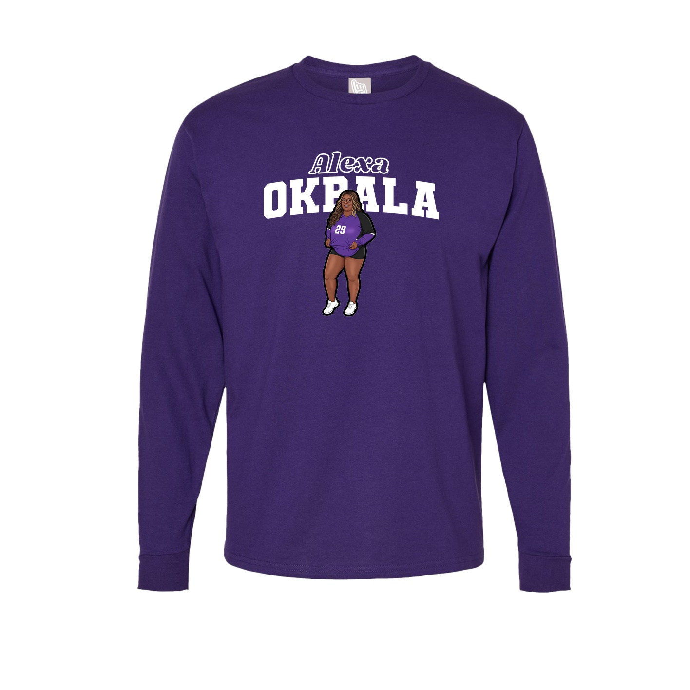 Long Sleeve Tee — Name Arch in Purple