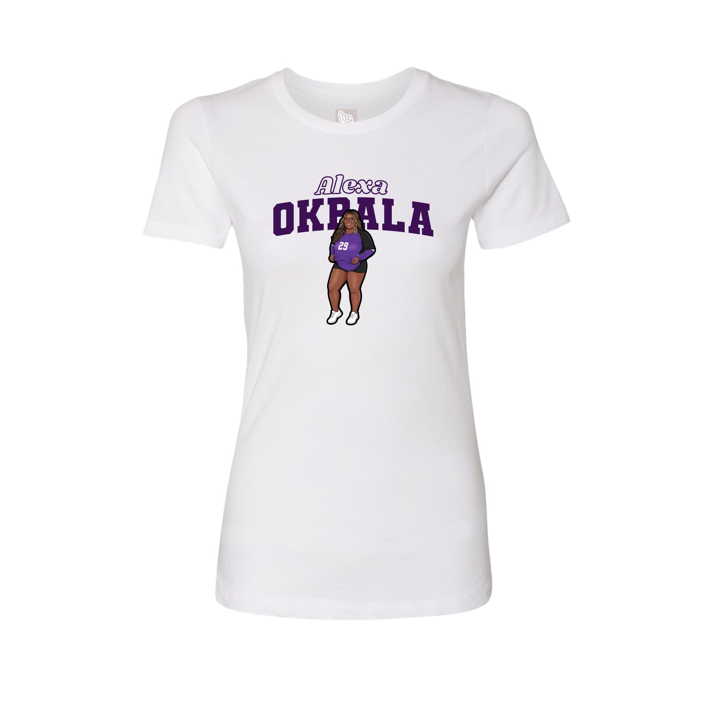 Womens Tee — Name Arch in White