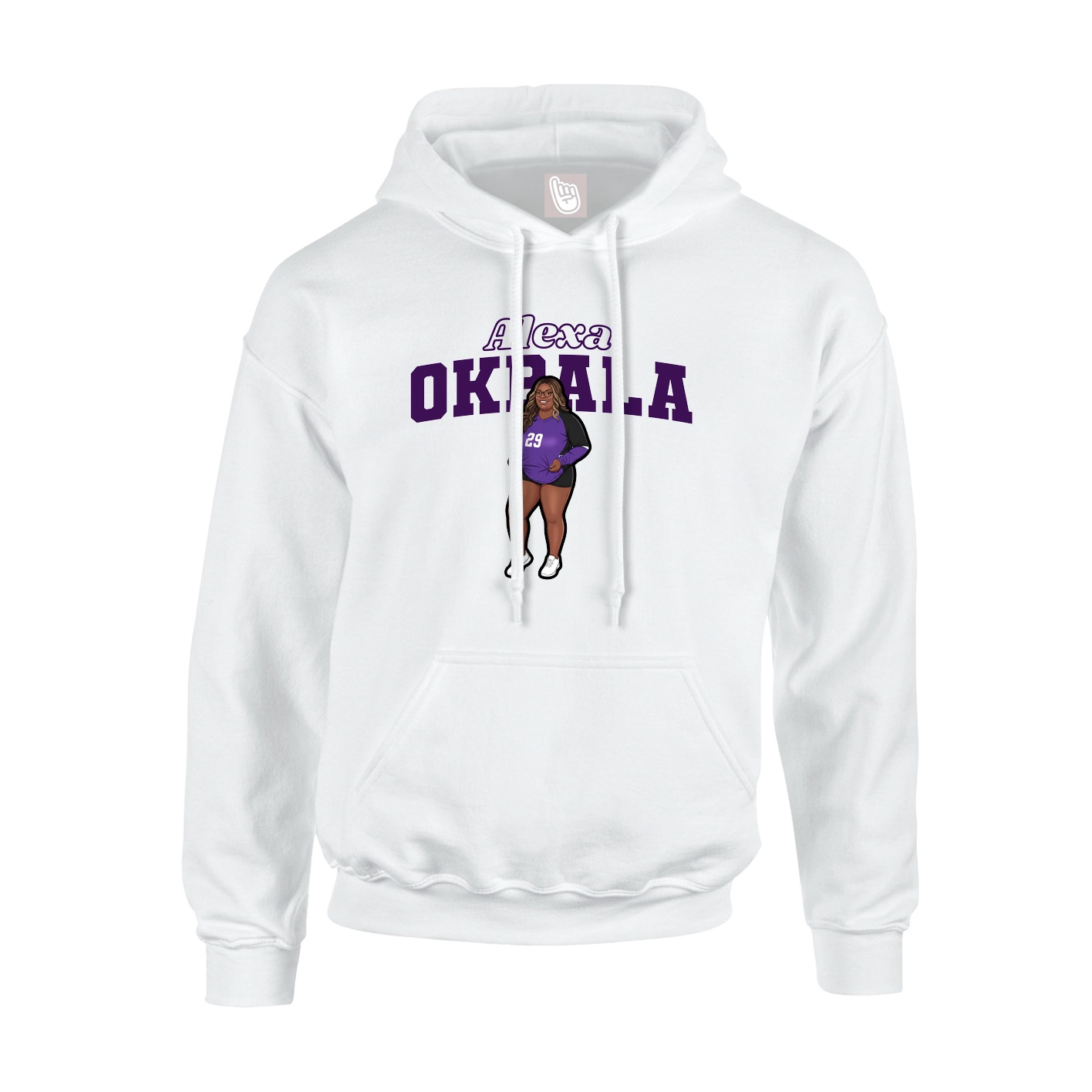 Hoodie — Name Arch in White
