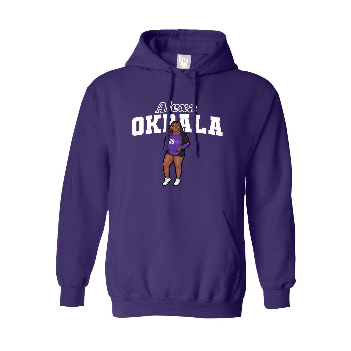 Youth Hoodie — Name Arch in Purple