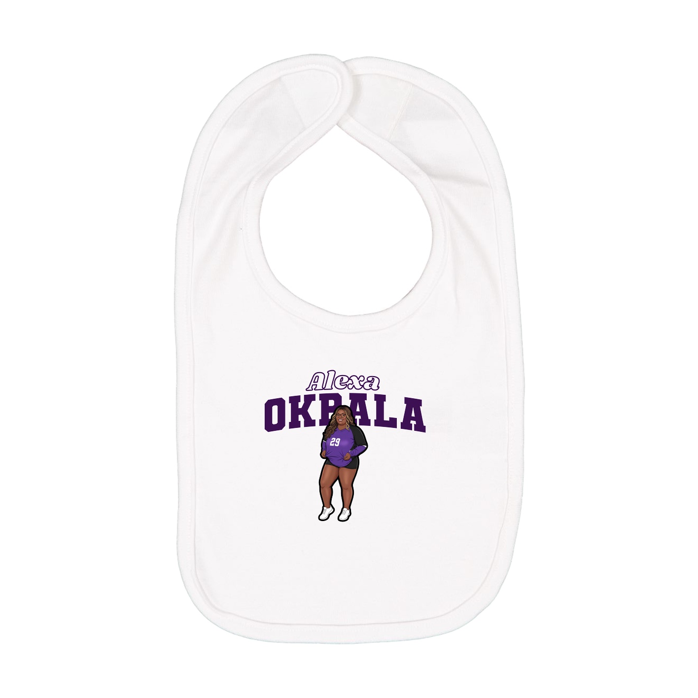 Infant Bib — Name Arch in White