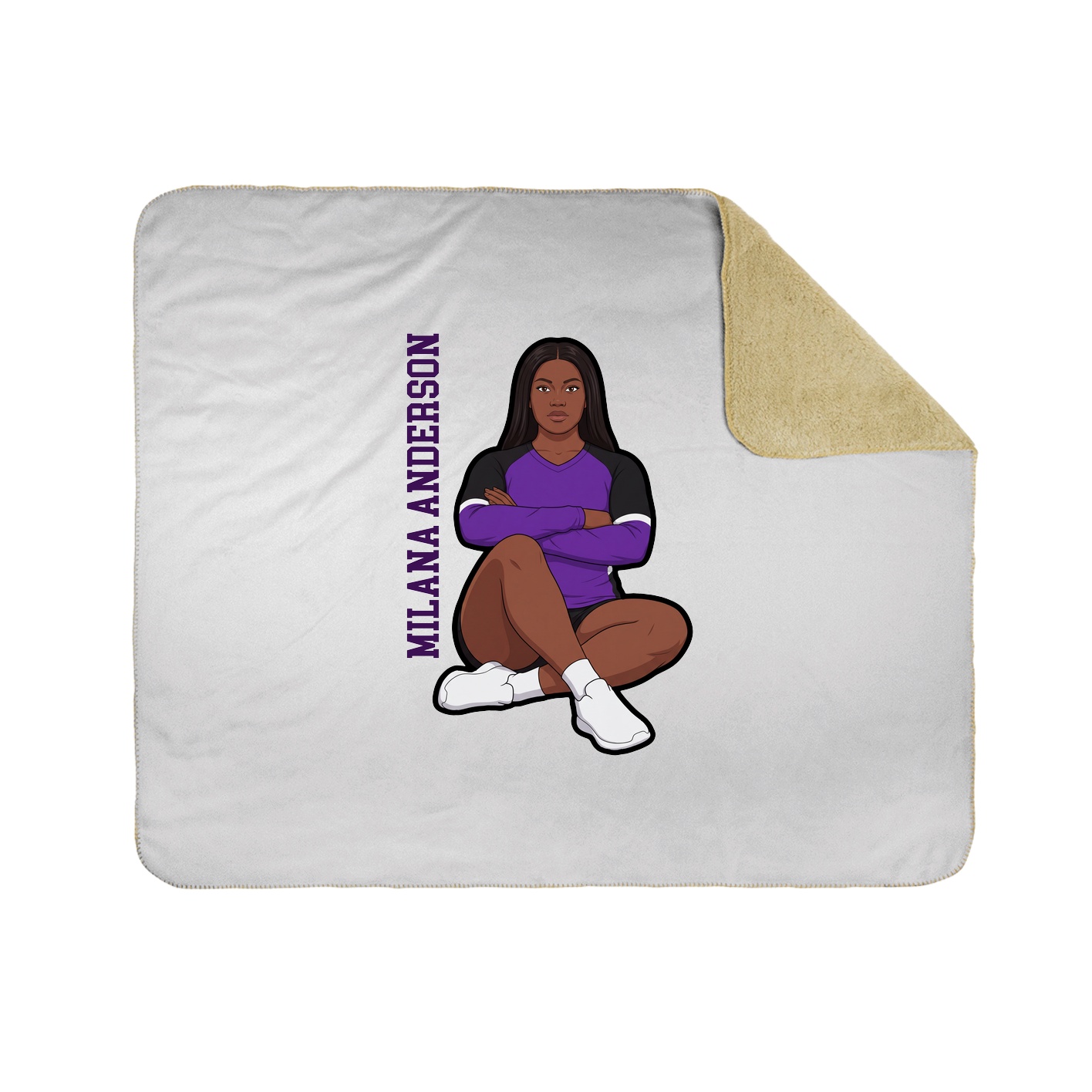 Throw Blanket — Name Vertical in White