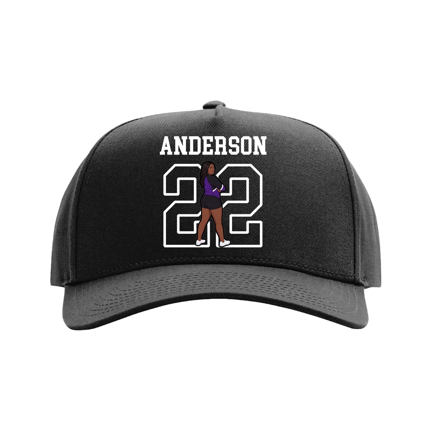 Full Fabric Five-Panel Champ Cap — Shirsey in Black