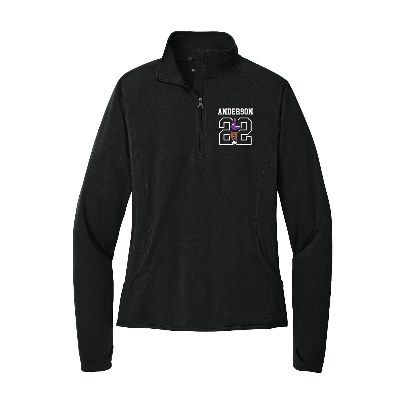 Women's Q-Zip Pullover — Shirsey in Black