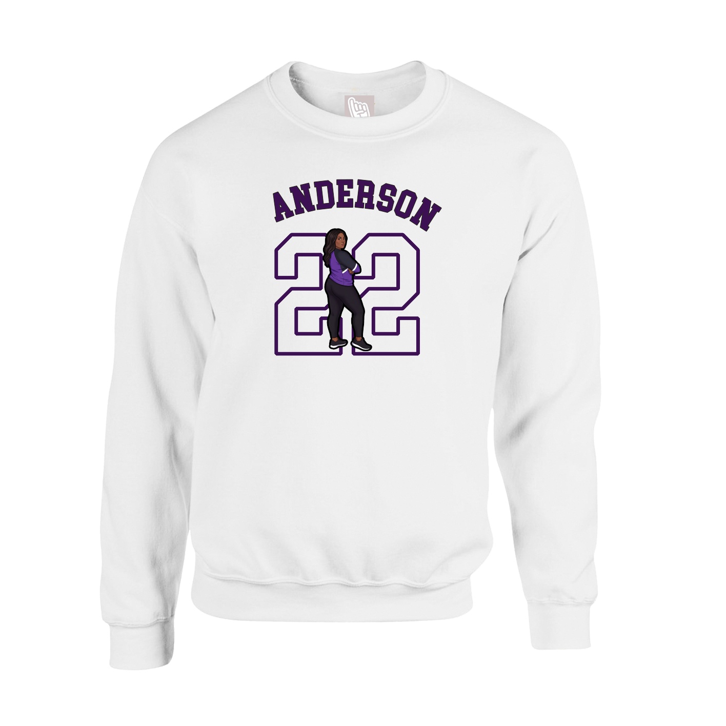 Fleece Crew — Shirsey Arch in White