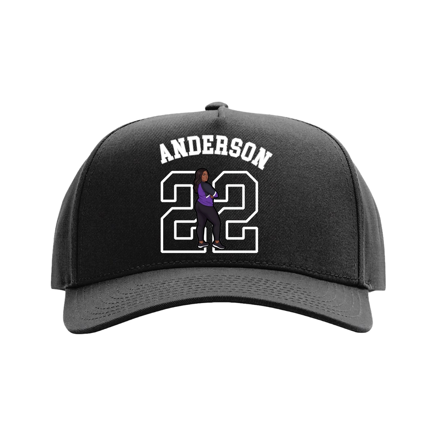 Full Fabric Five-Panel Champ Cap — Shirsey Arch in Black
