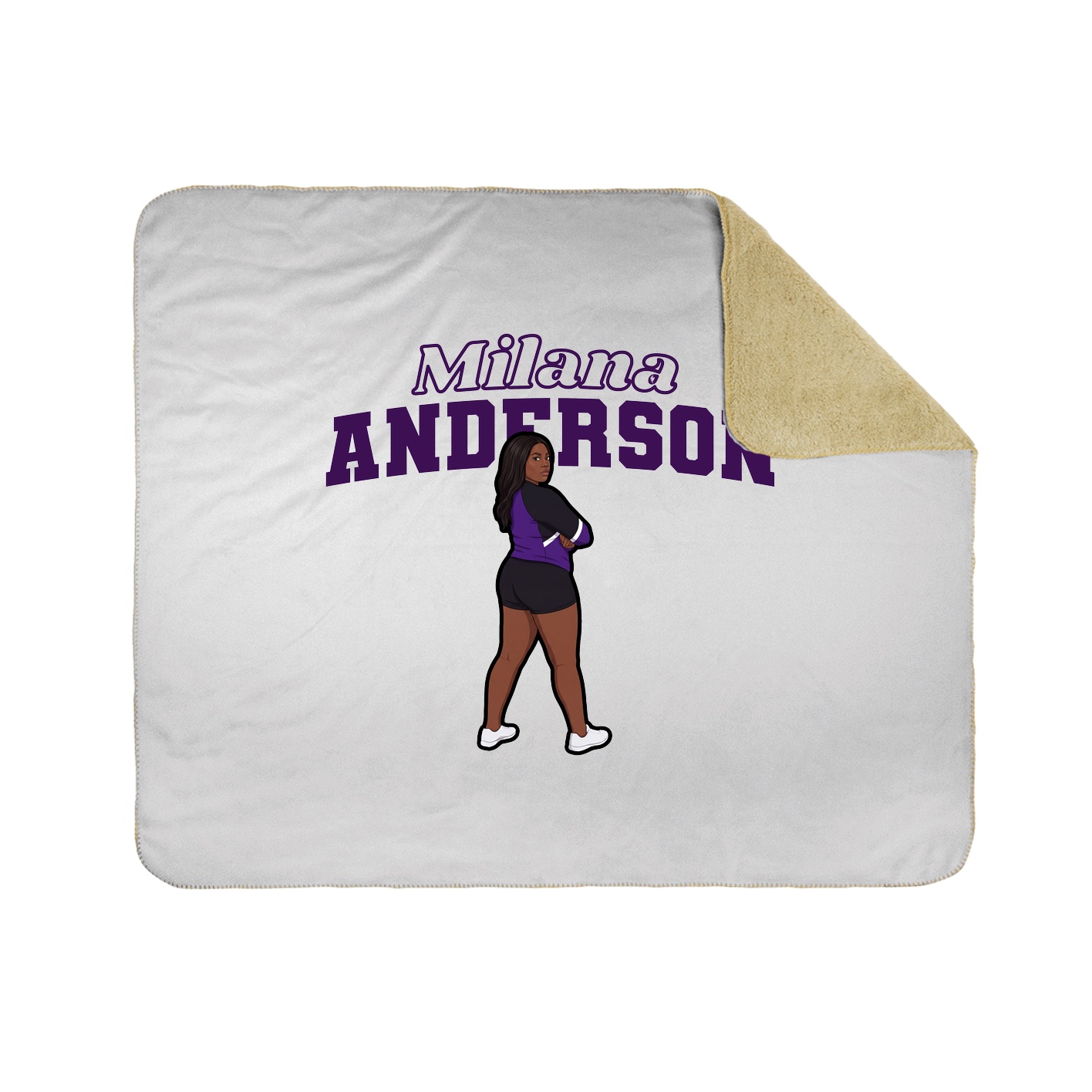 Throw Blanket — Name Arch in White