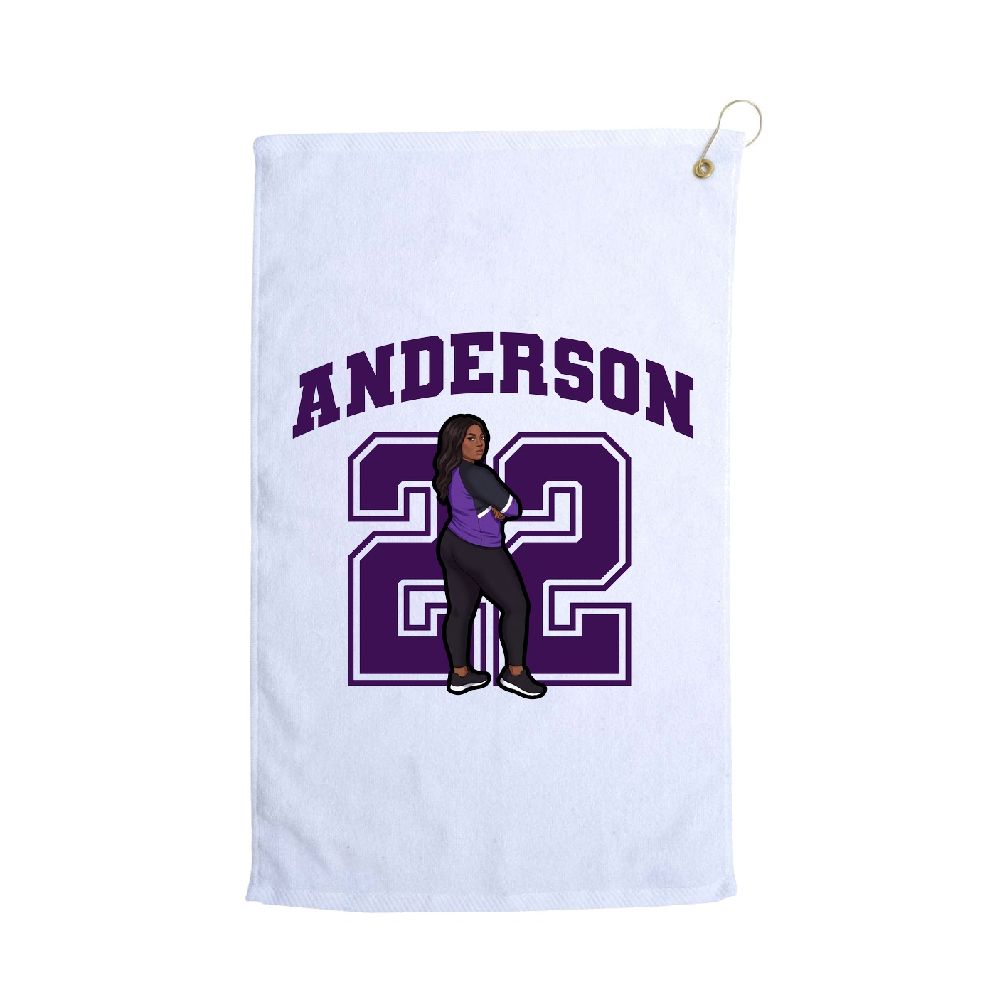 Golf Towel — Number in White