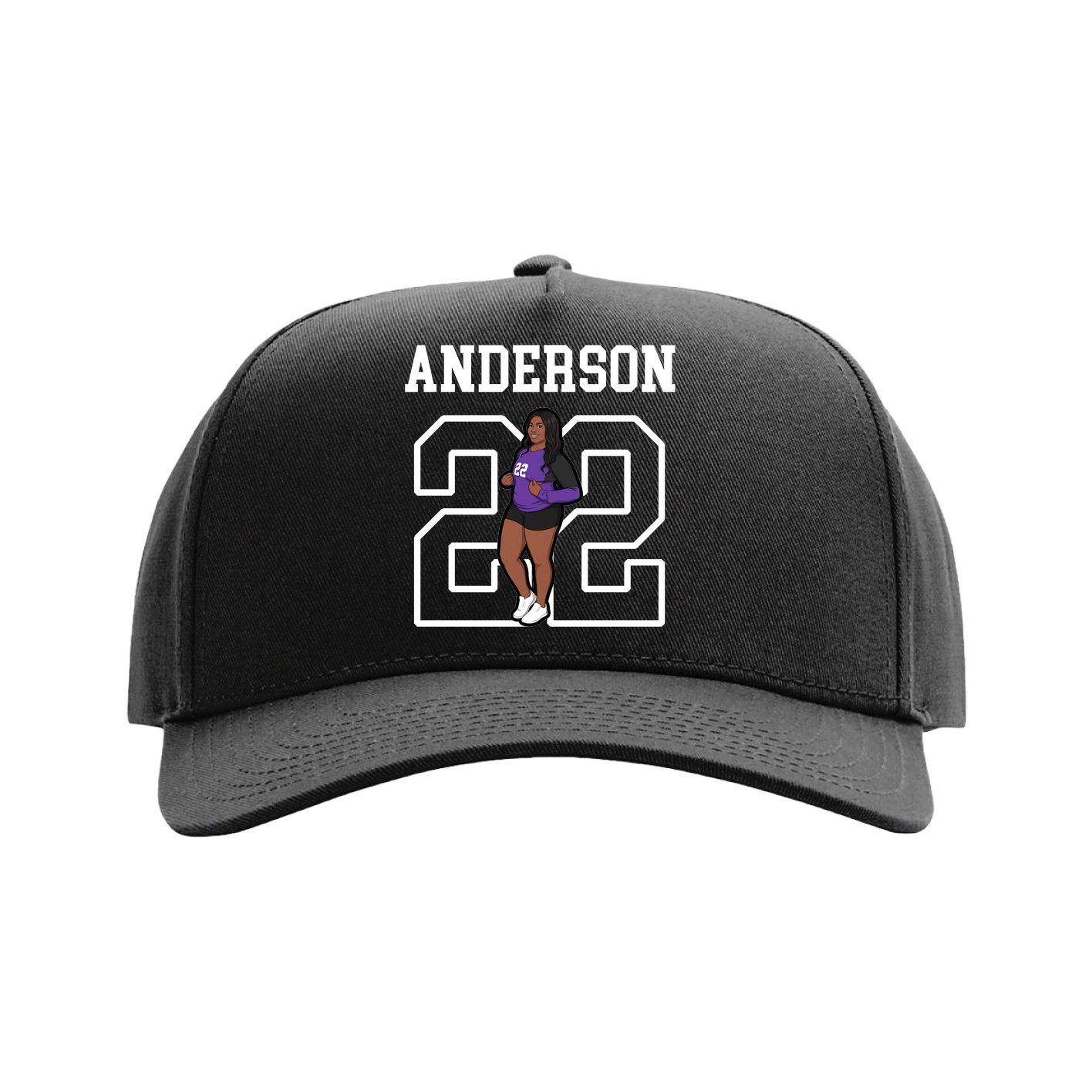 Full Fabric Five-Panel Champ Cap — Shirsey in Black