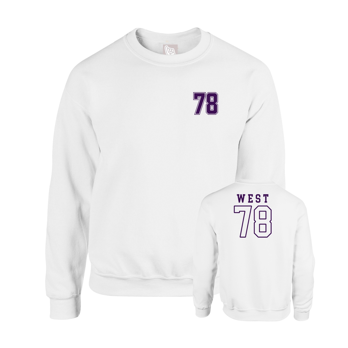 Fleece Crew — Chest Back in White