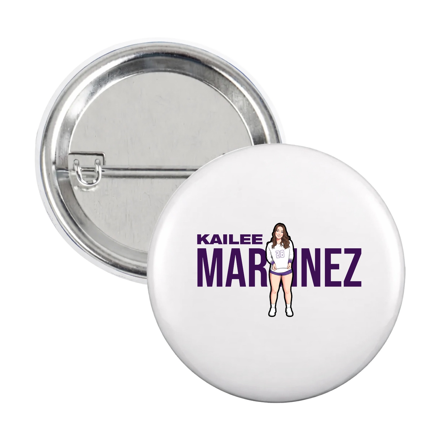 Game Day Button — Player Name in White