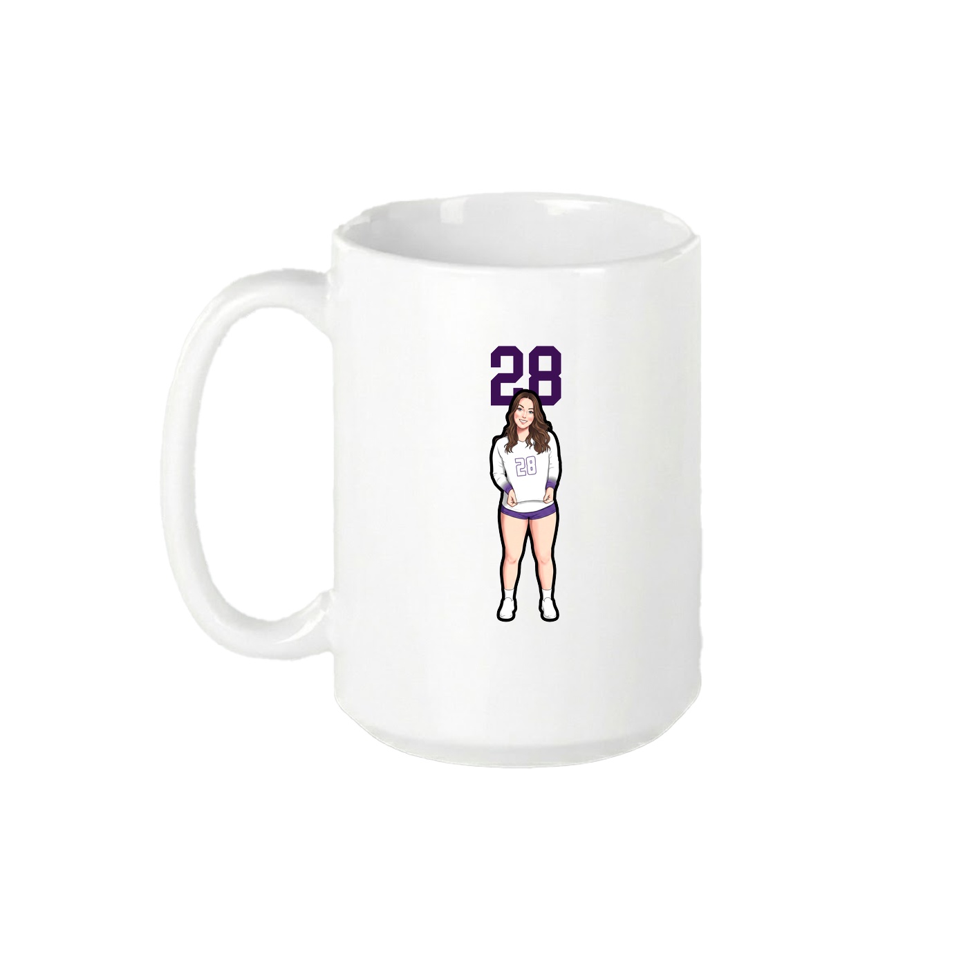 15oz Coffee Mug — Number Top in White