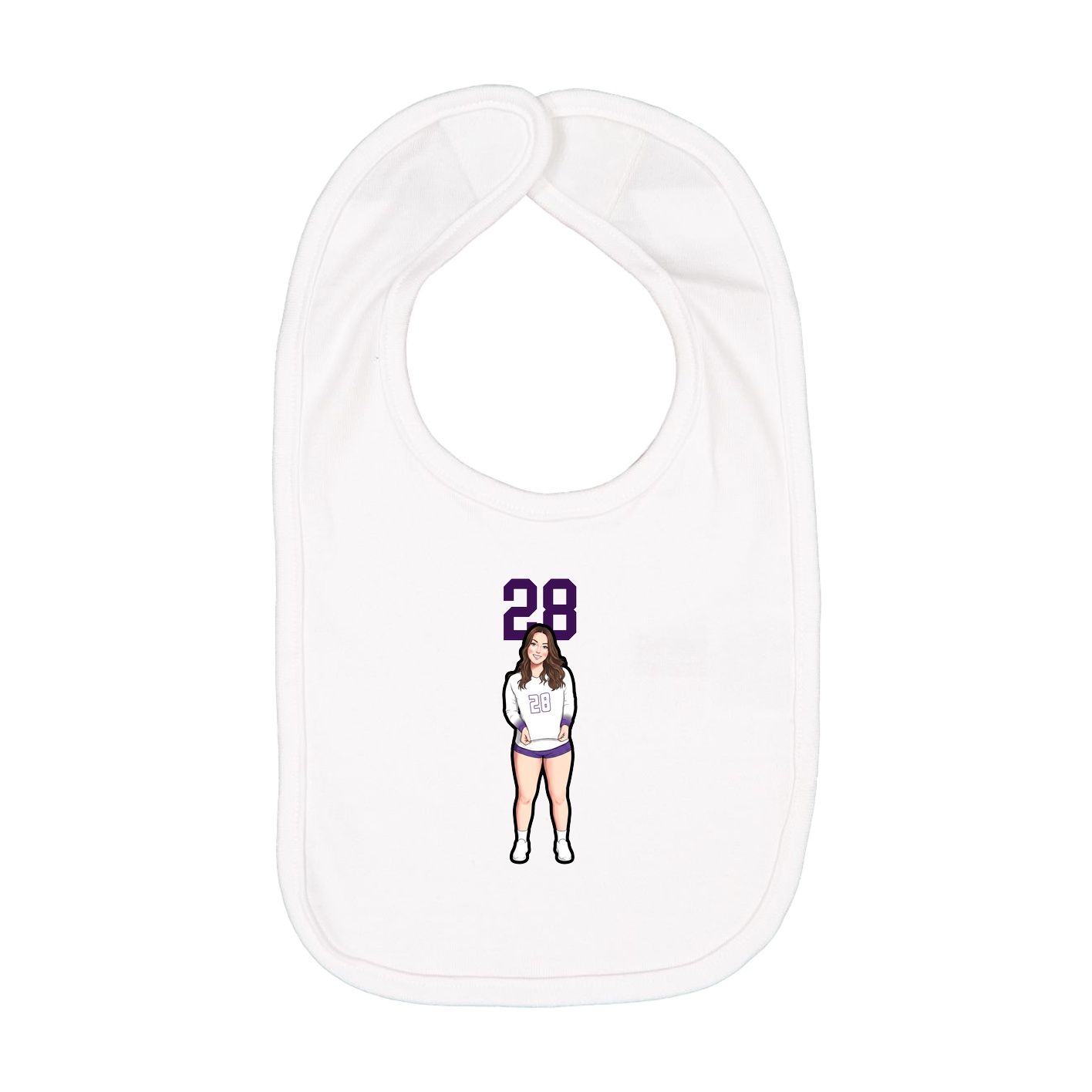 Infant Bib — Number Top in White