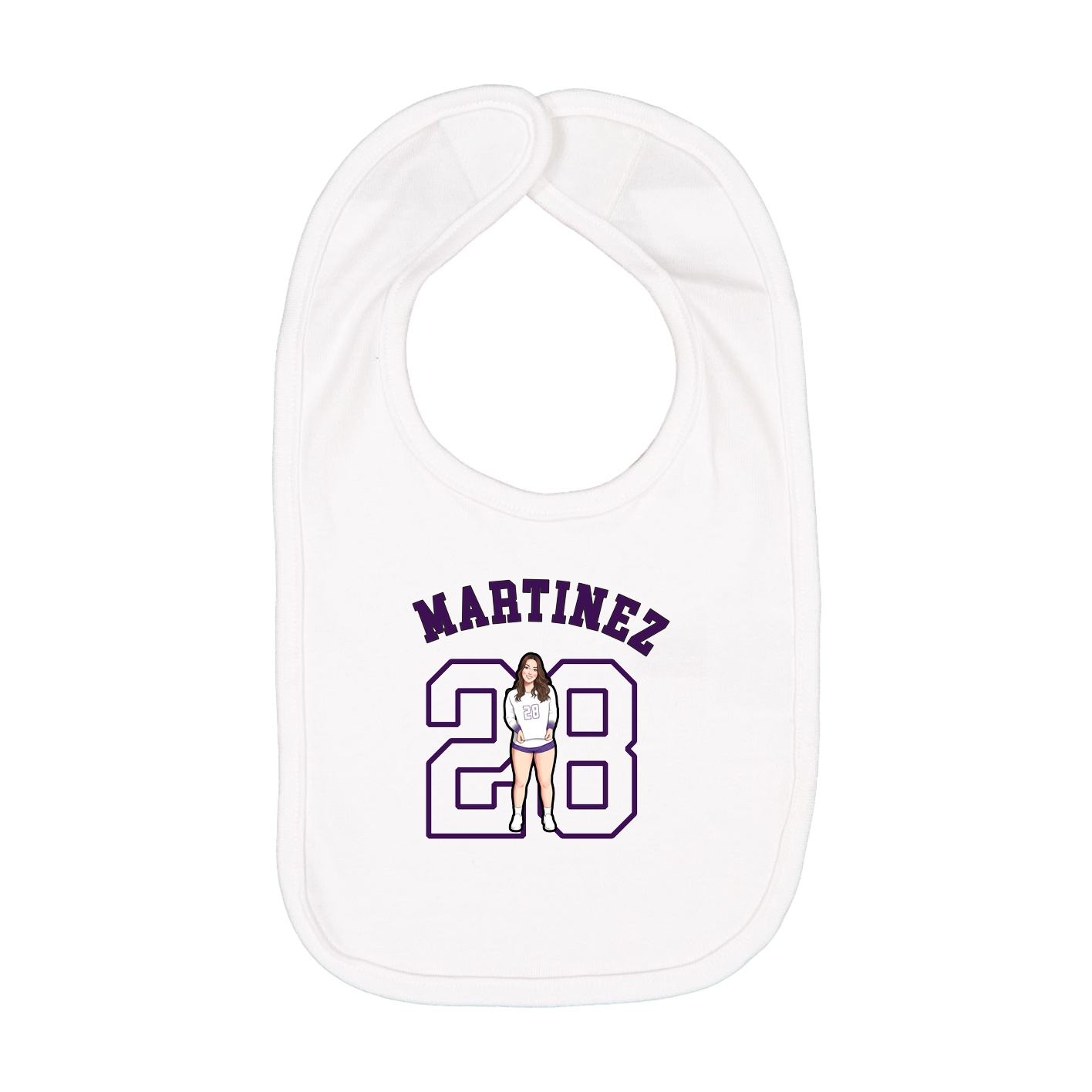 Infant Bib — Shirsey Arch in White