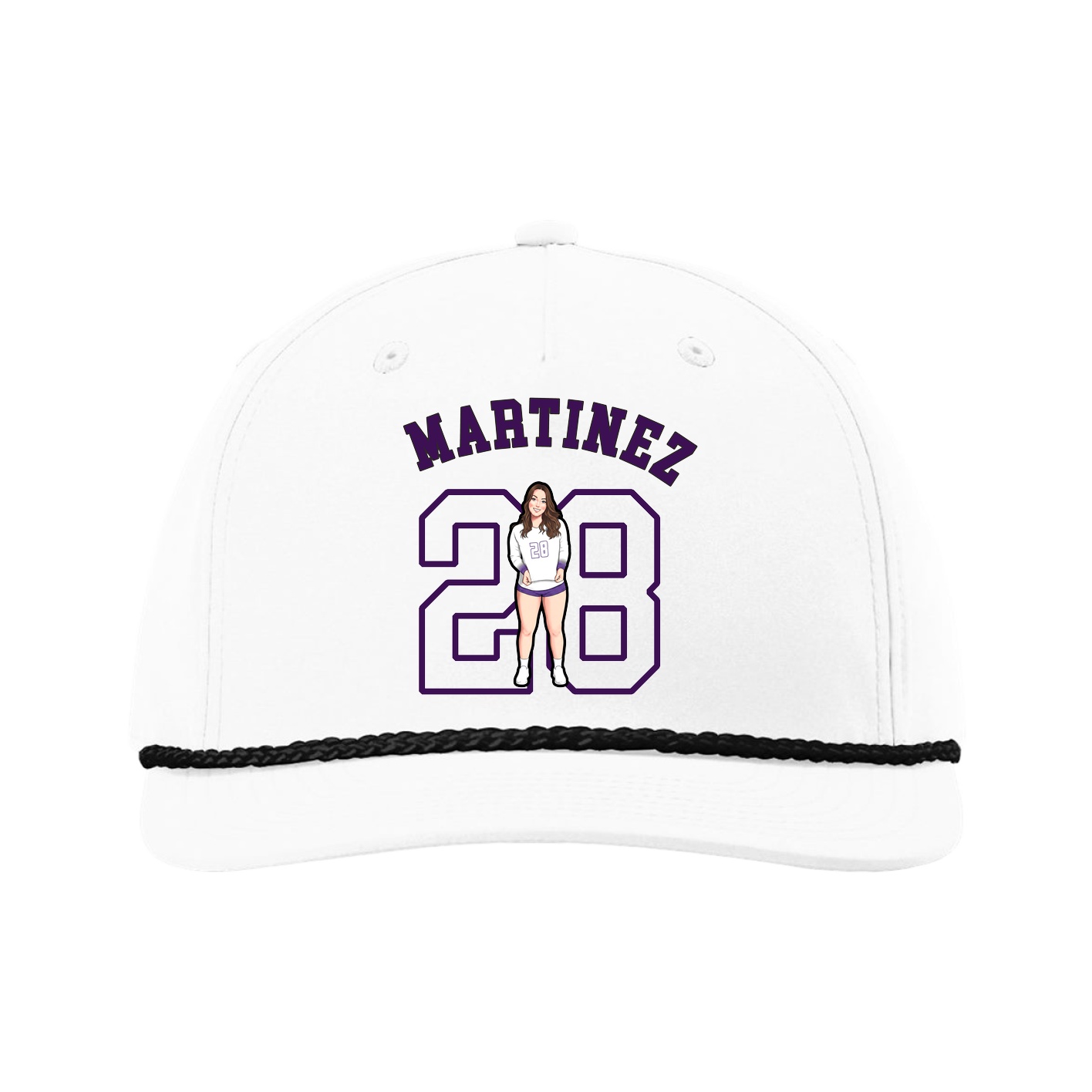 Five-Panel Classic Rope Cap — Shirsey Arch in White