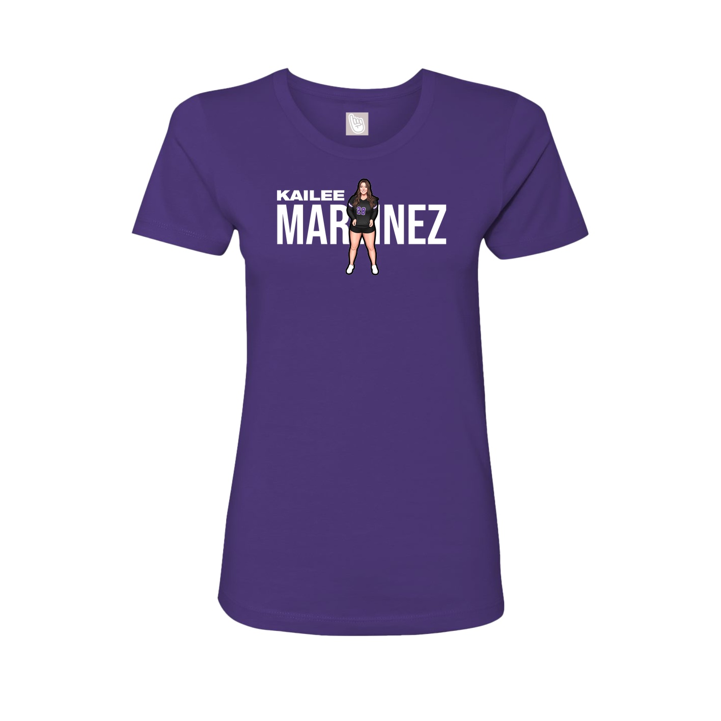 Fitted Women's Tee — Player Name in Purple