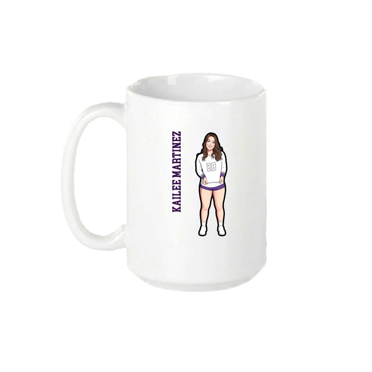 15oz Coffee Mug — Name Vertical in White