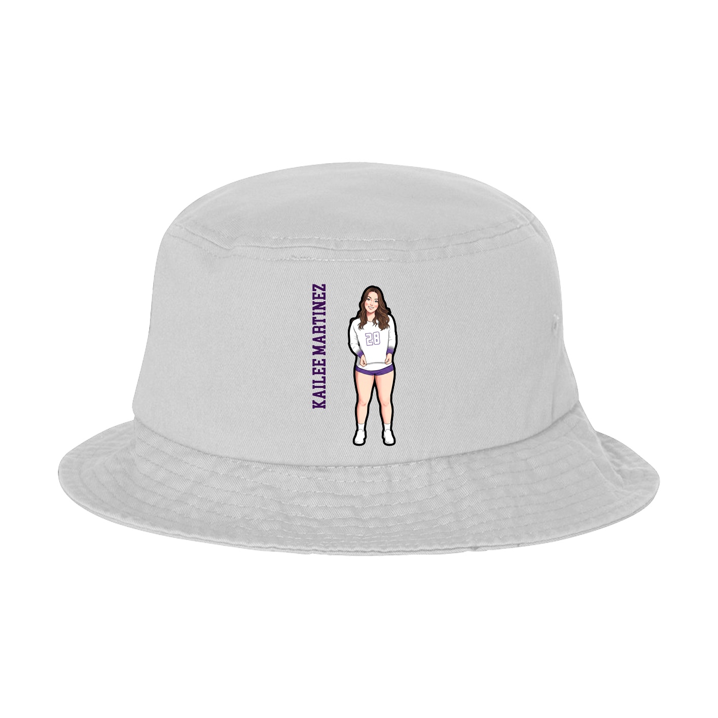 Bucket Cap — Name Vertical in White