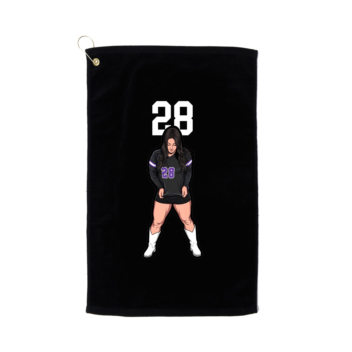 Golf Towel — Number Top in Black