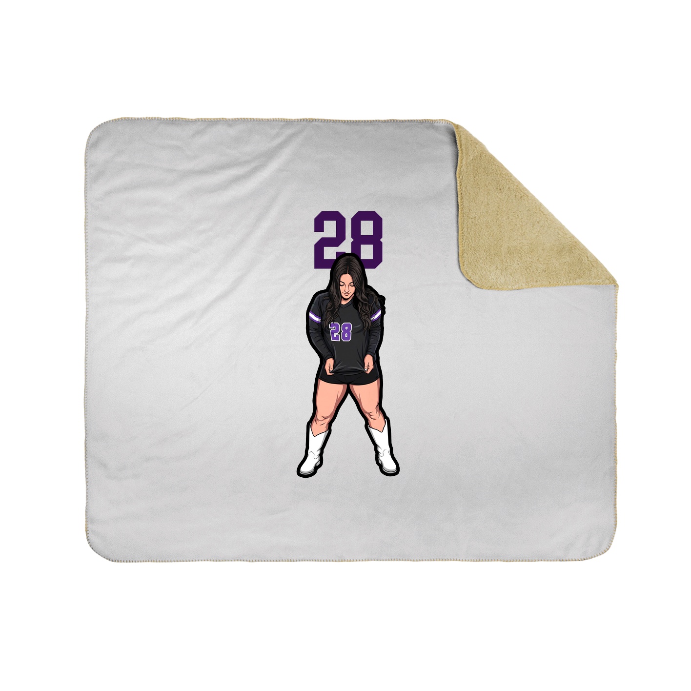 Throw Blanket — Number Top in White
