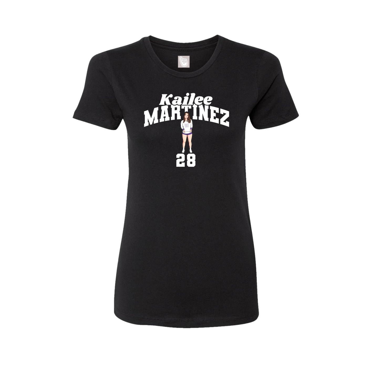 Fitted Women's Tee — Signature Arch in Black