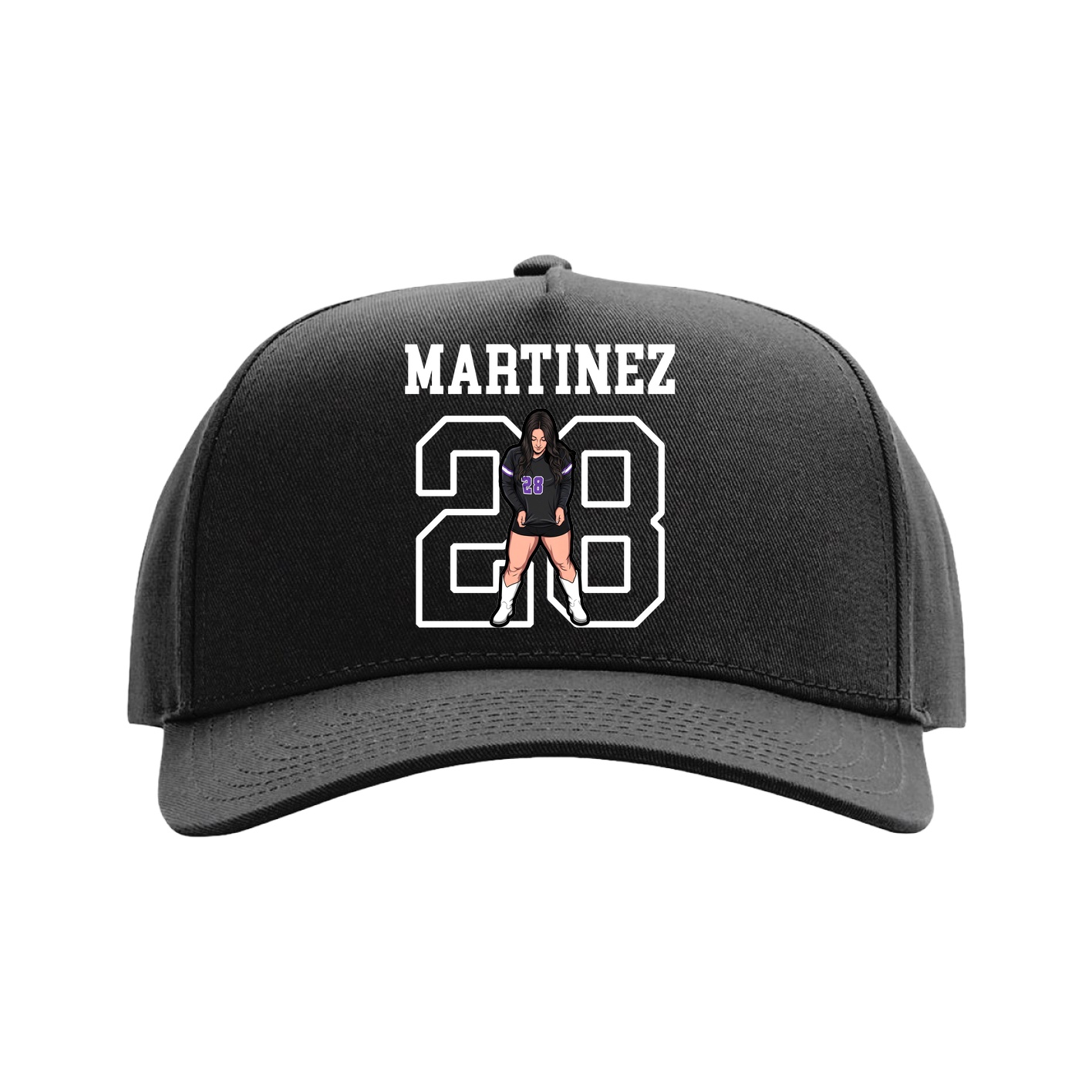 Full Fabric Five-Panel Champ Cap — Shirsey in Black