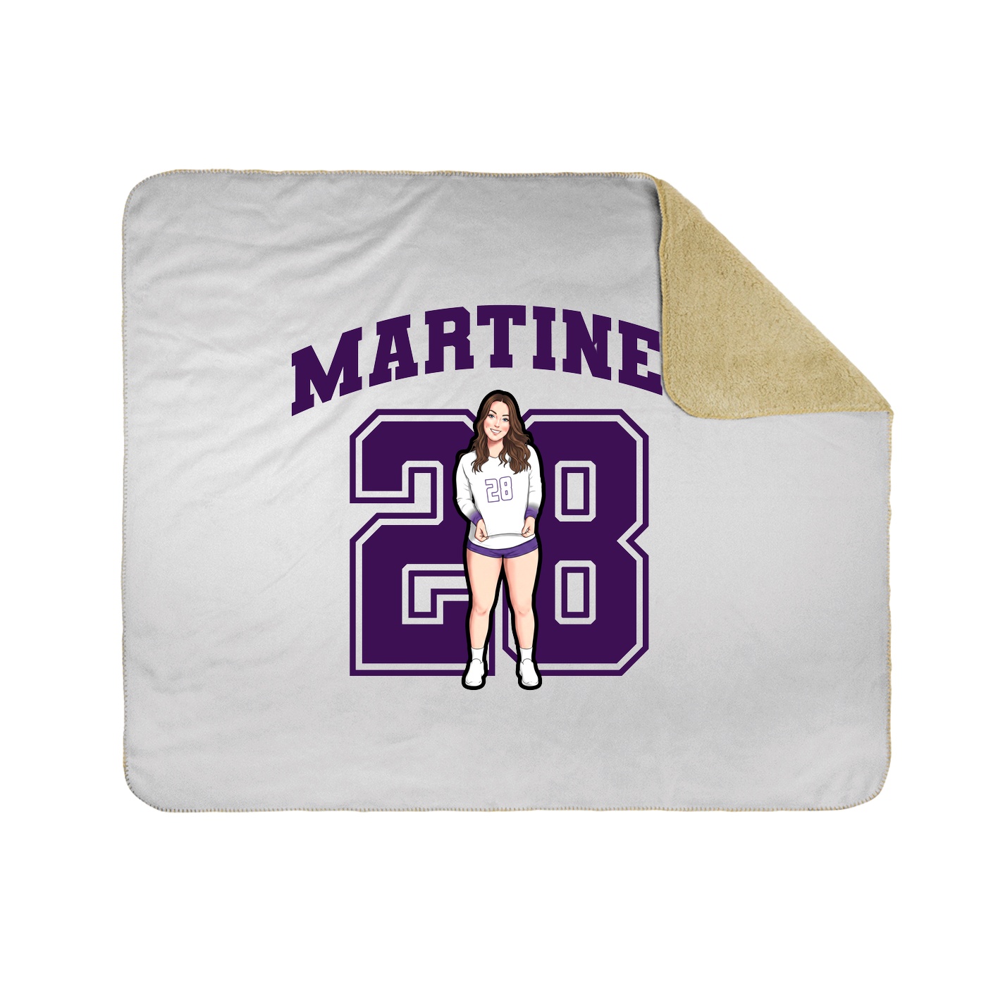 Throw Blanket — Number in White
