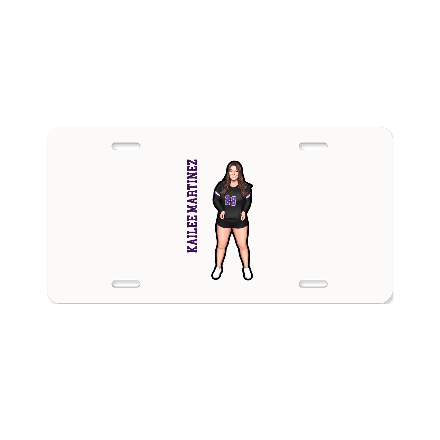 License Plate — Name Vertical in Classic