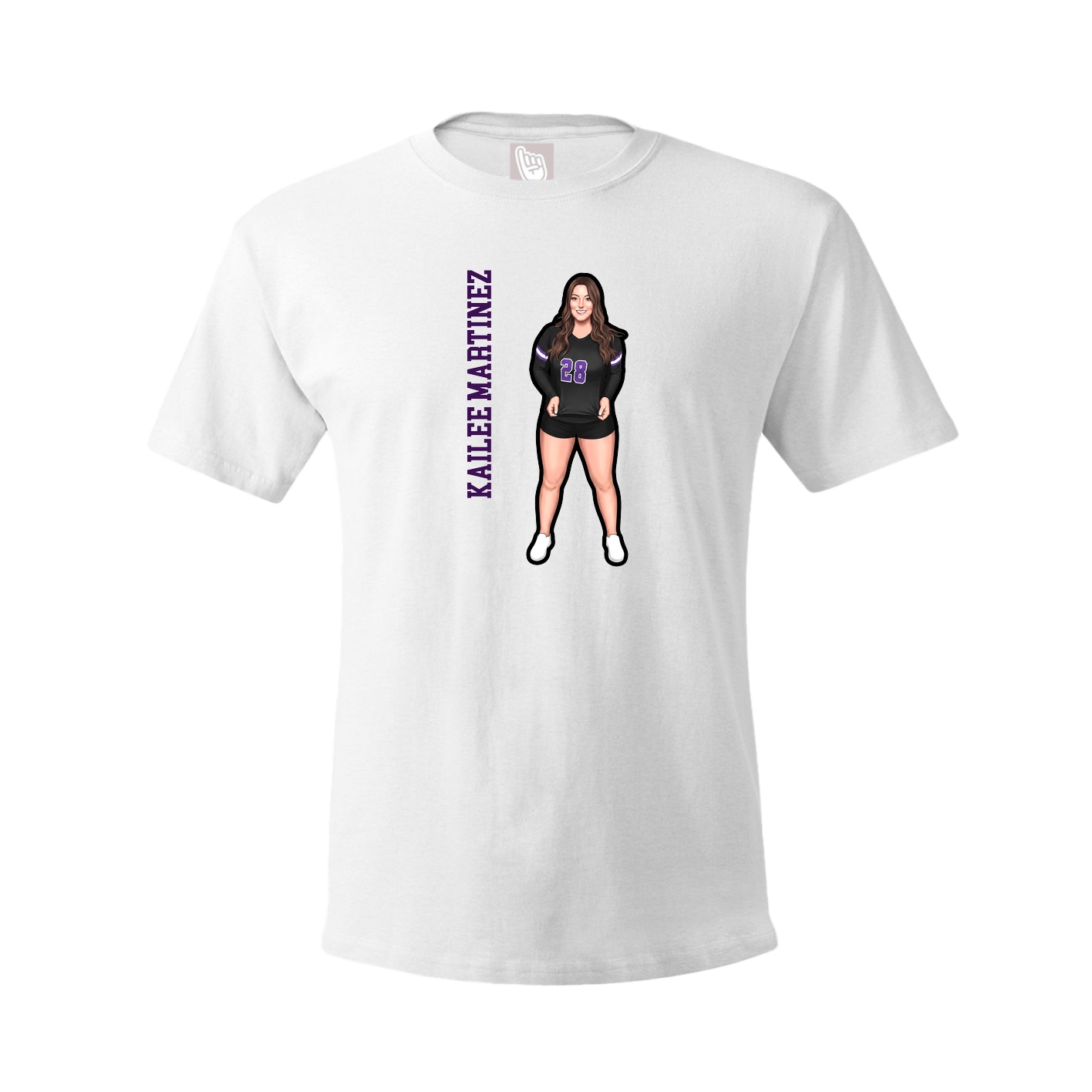 Tee — Name Vertical in White