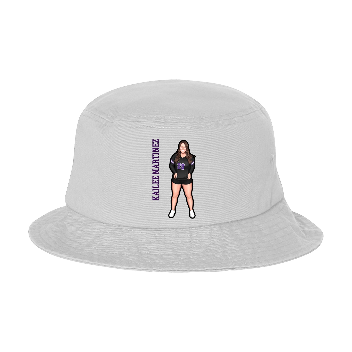Bucket Cap — Name Vertical in White