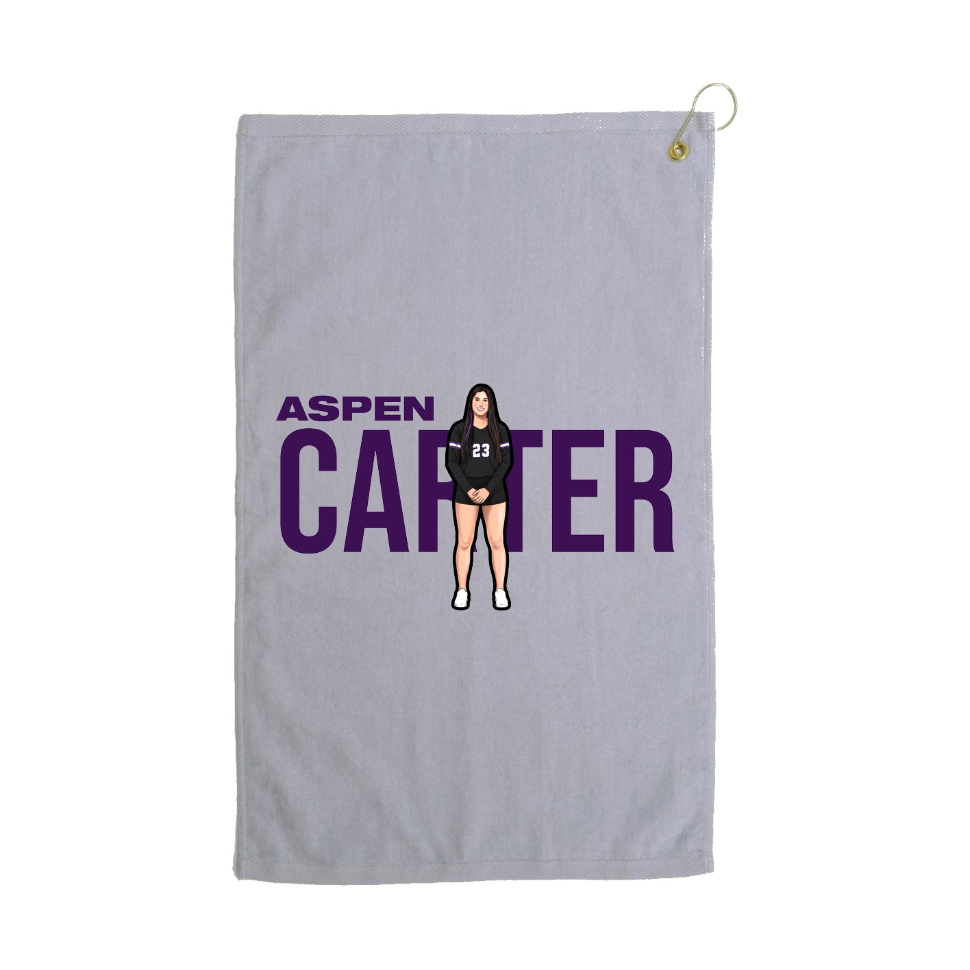 Golf Towel — Player Name in Grey