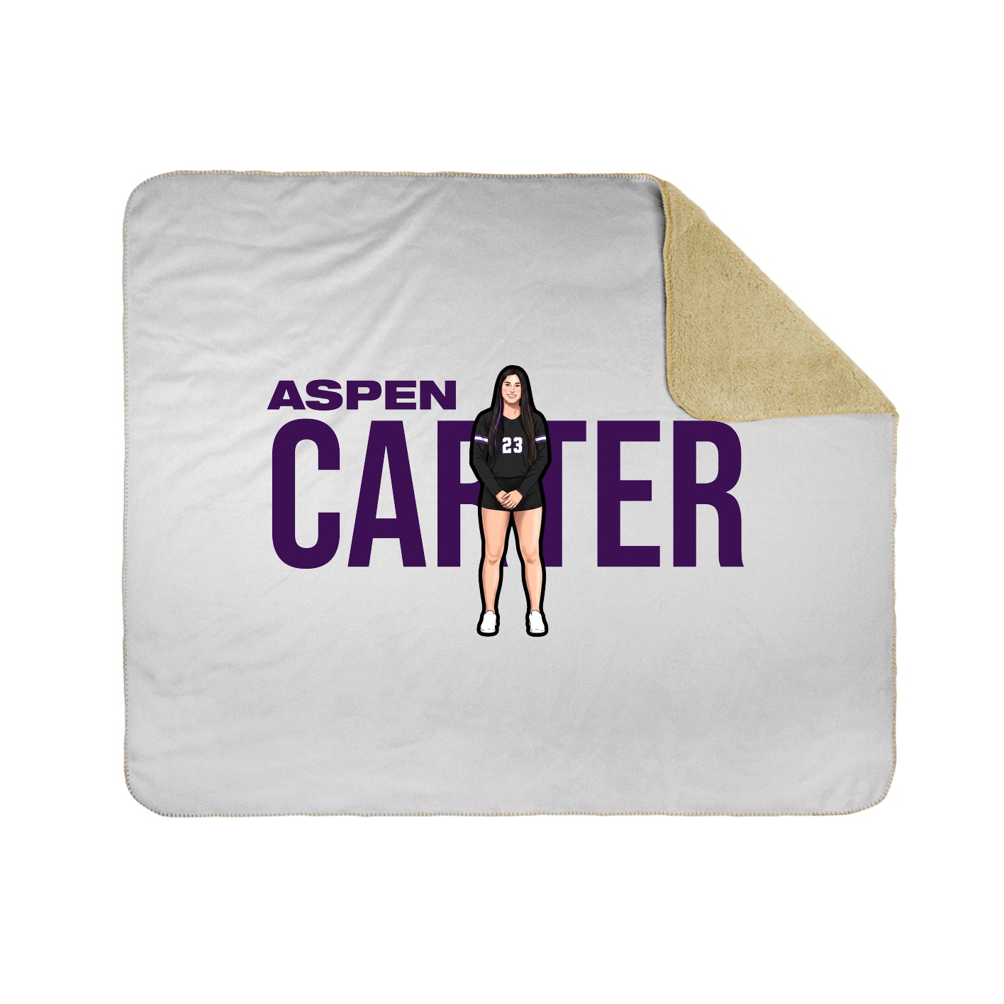 Throw Blanket — Player Name in White