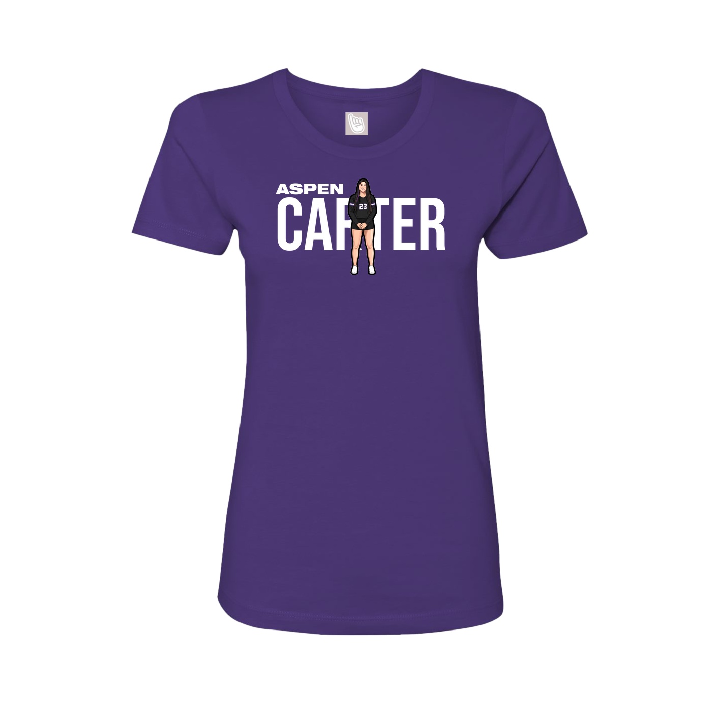 Fitted Women's Tee — Player Name in Purple