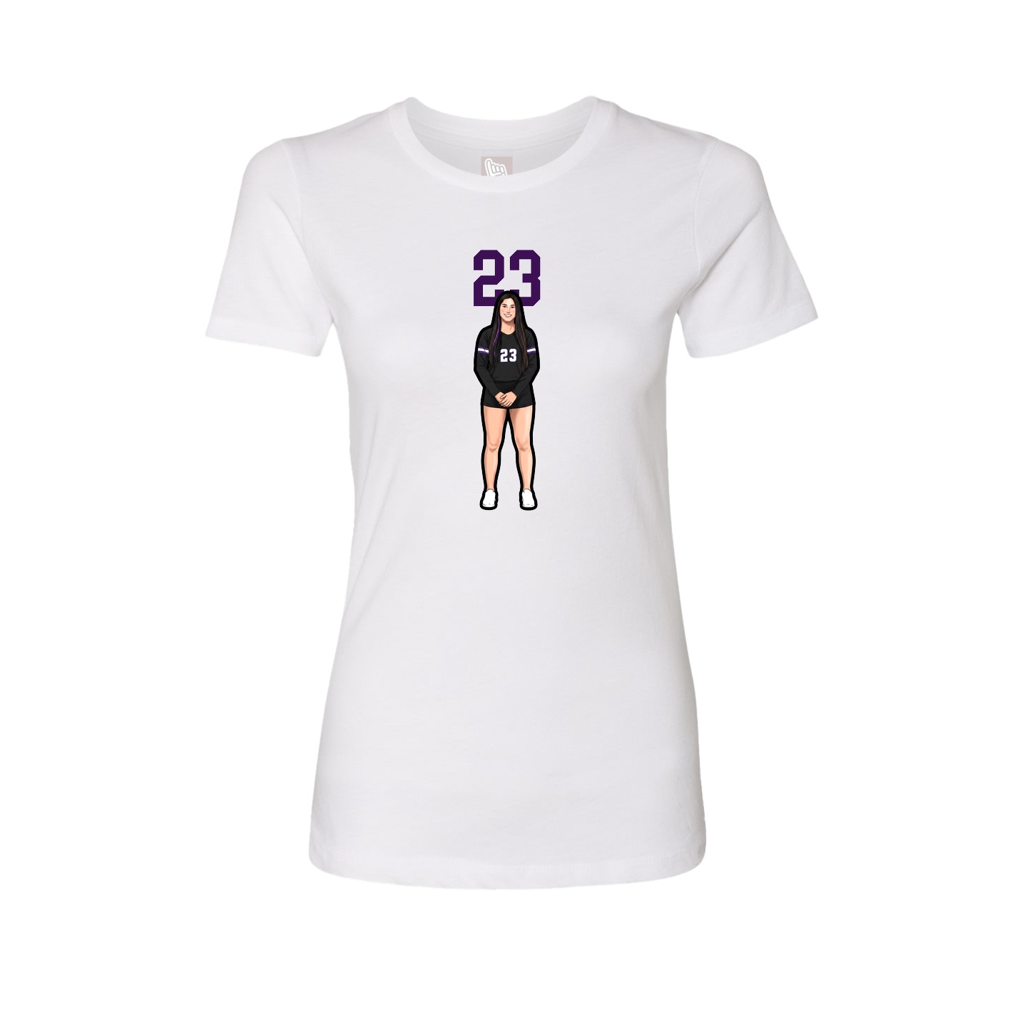Fitted Women's Tee — Number Top in White
