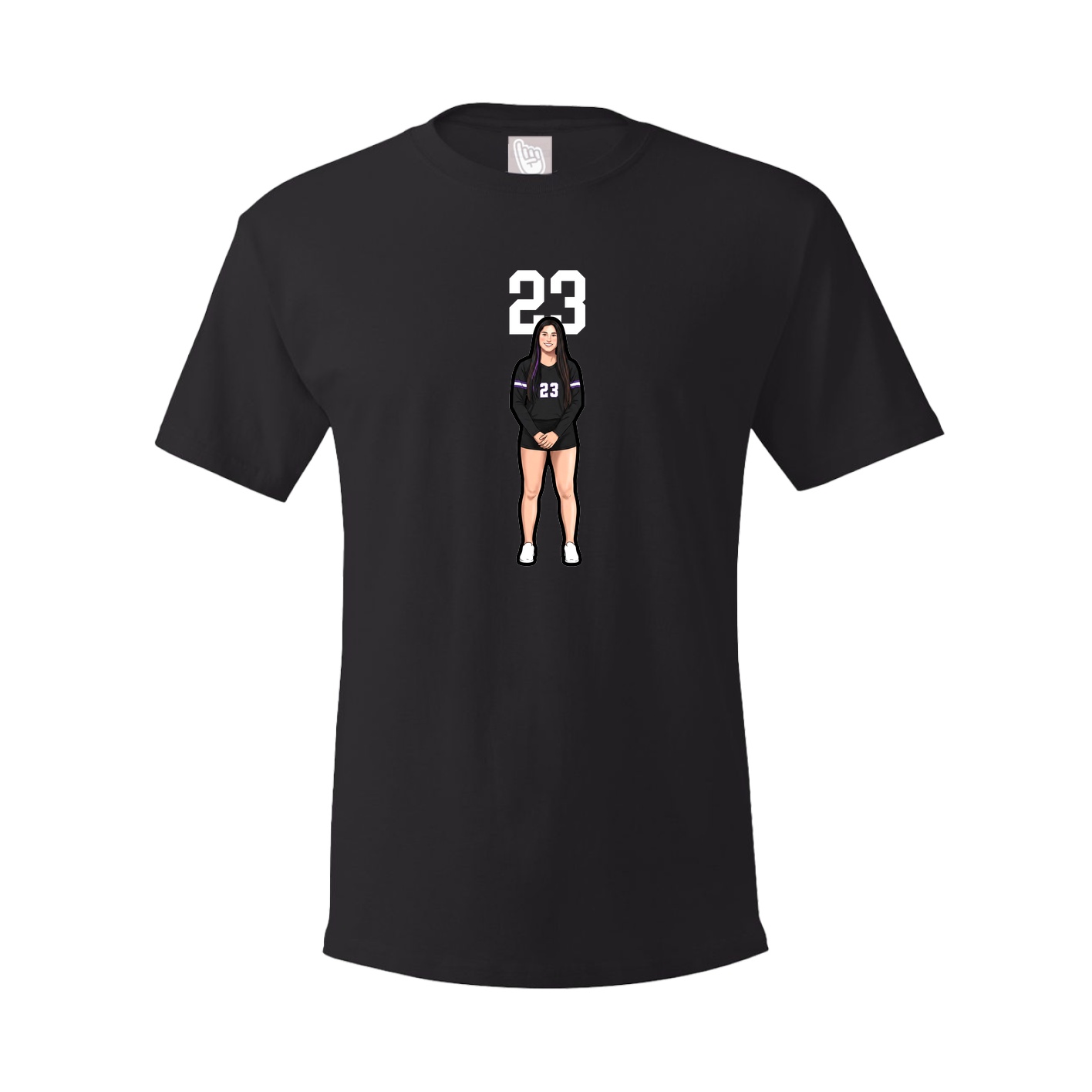 Youth Tee — Number Top in Black